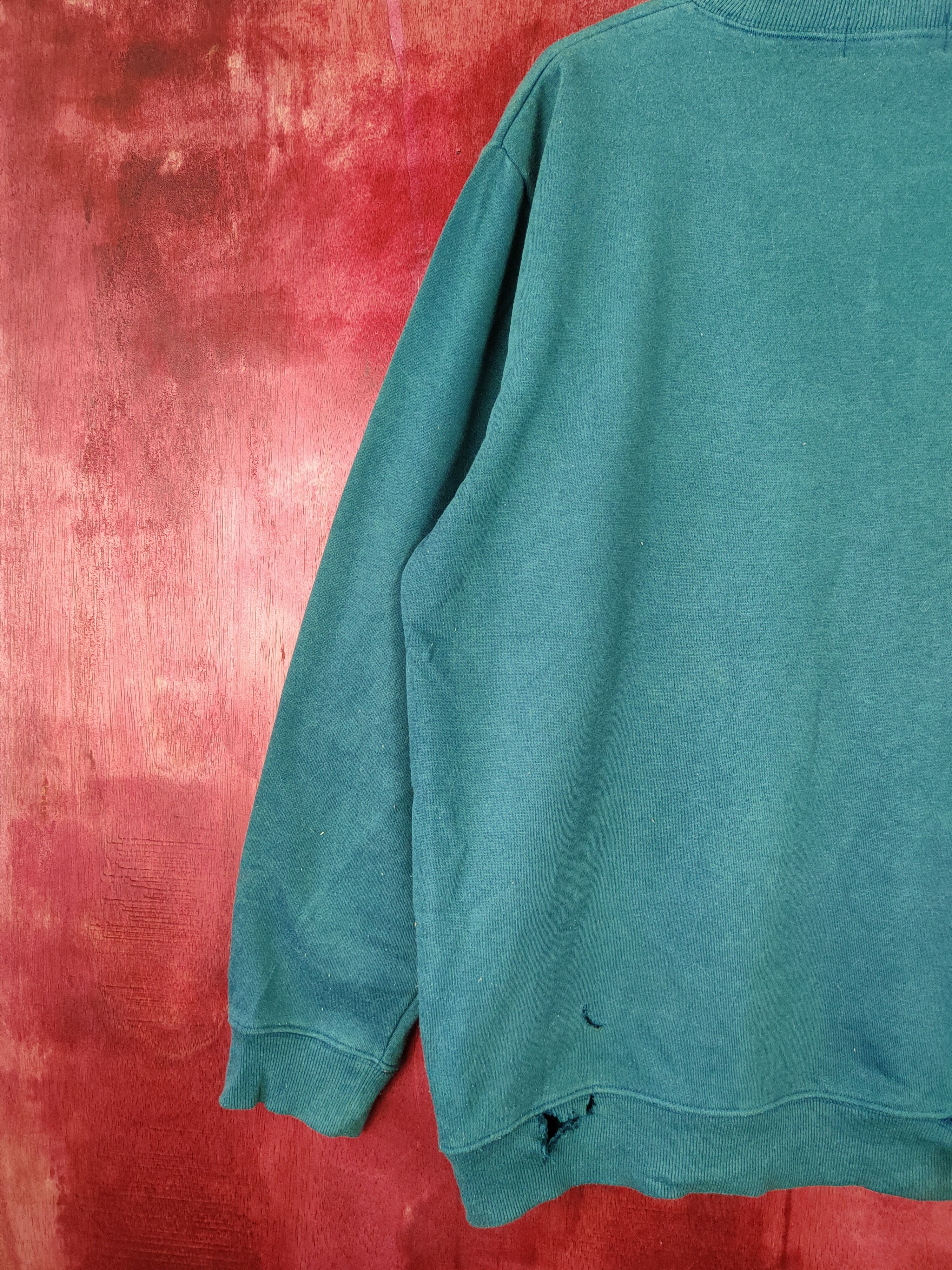Japanese Brand NEV Surfboards Green distressed Sweatshirt #4807 Size US L / EU 52-54 / 3 - 12 Thumbnail