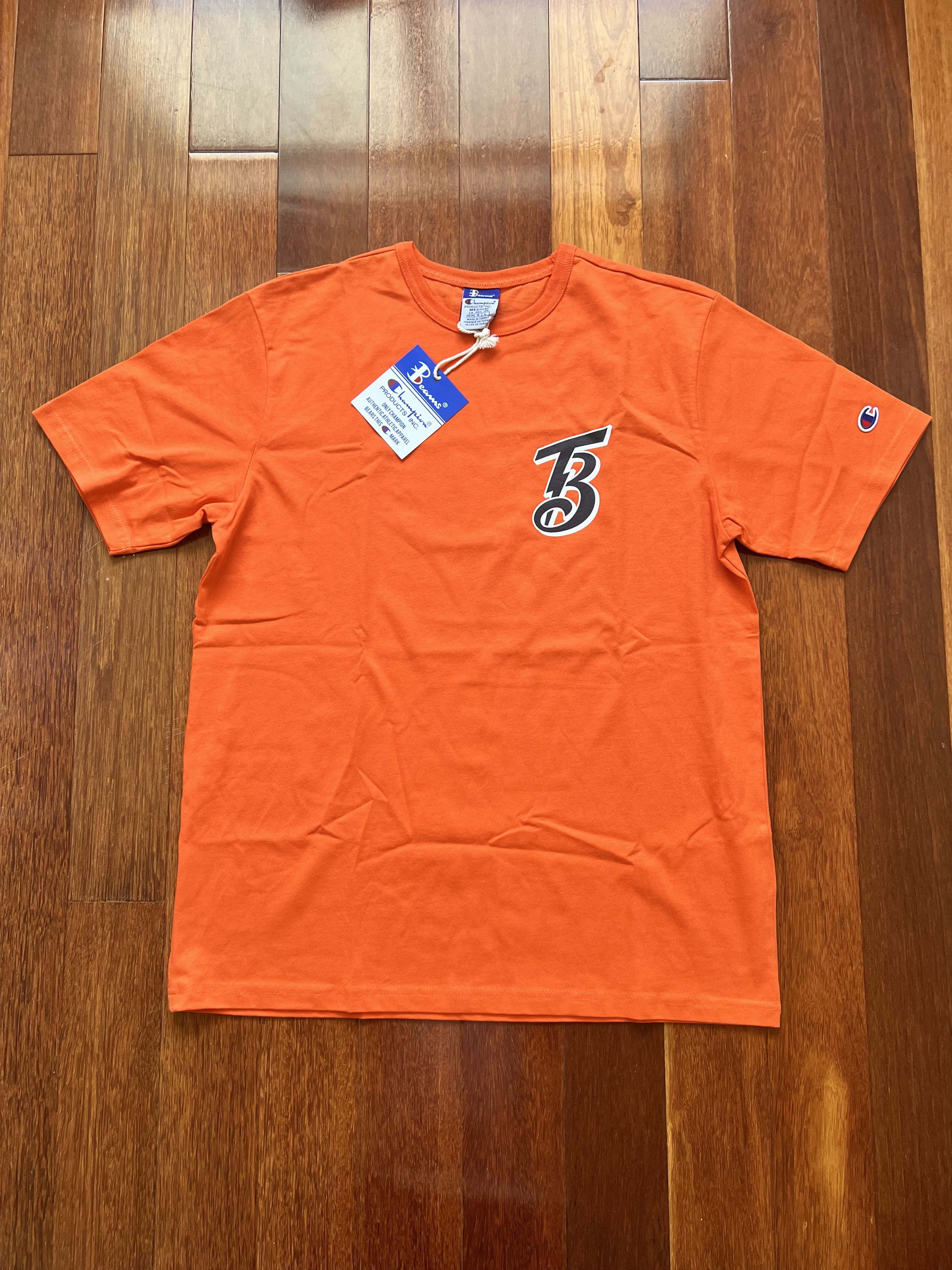 Beams Plus × Champion 💚 SS19 Beams x Champion Tokyo Logo Tee Orange Medium NEW Size US M / EU 48-50 / 2 - 2 Thumbnail