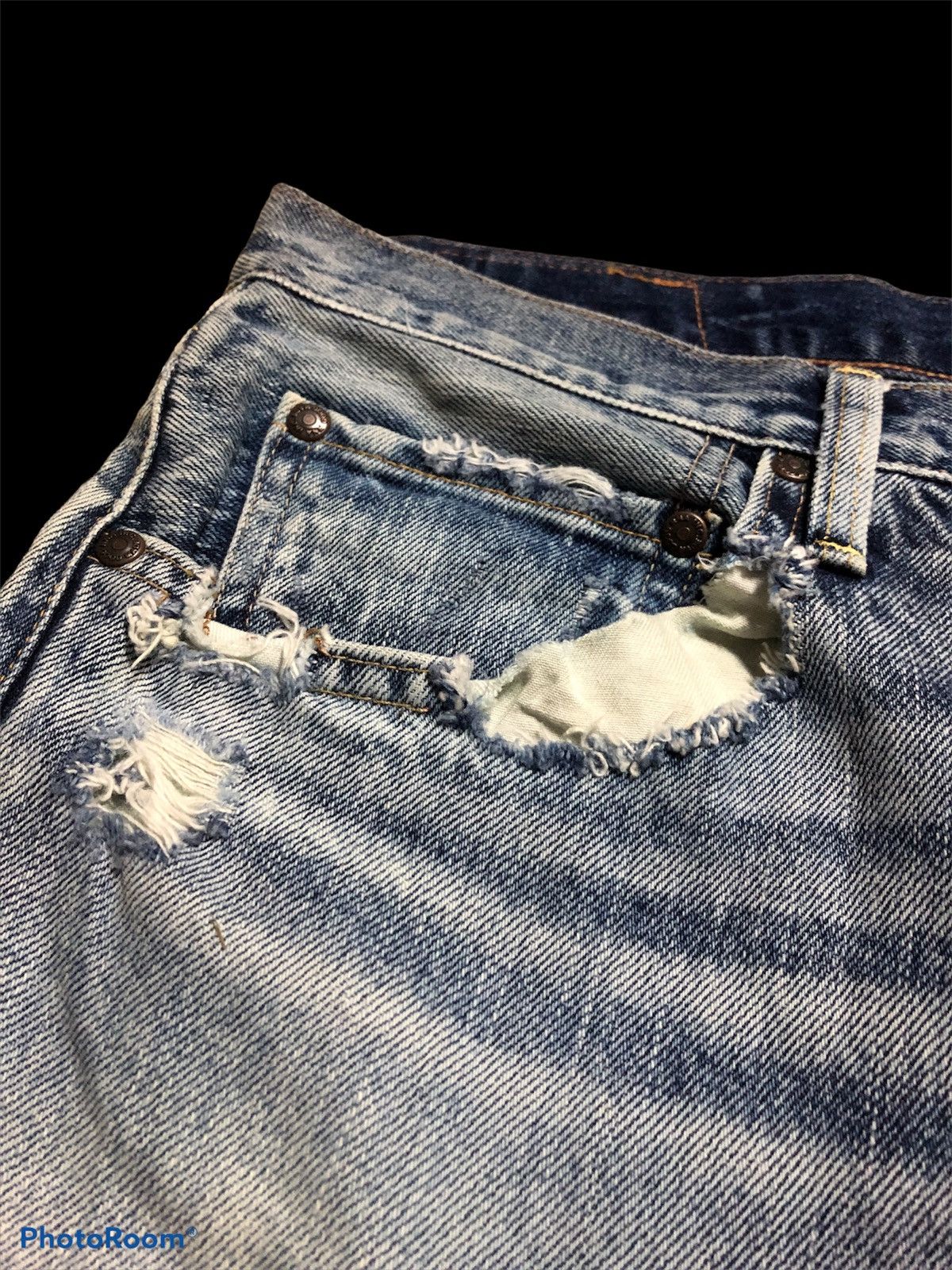Other DAMAGED⚡️⚡️RNA INC DISTRESSED WASHED BLUE DENIM Size US 32 / EU 48 - 4 Thumbnail