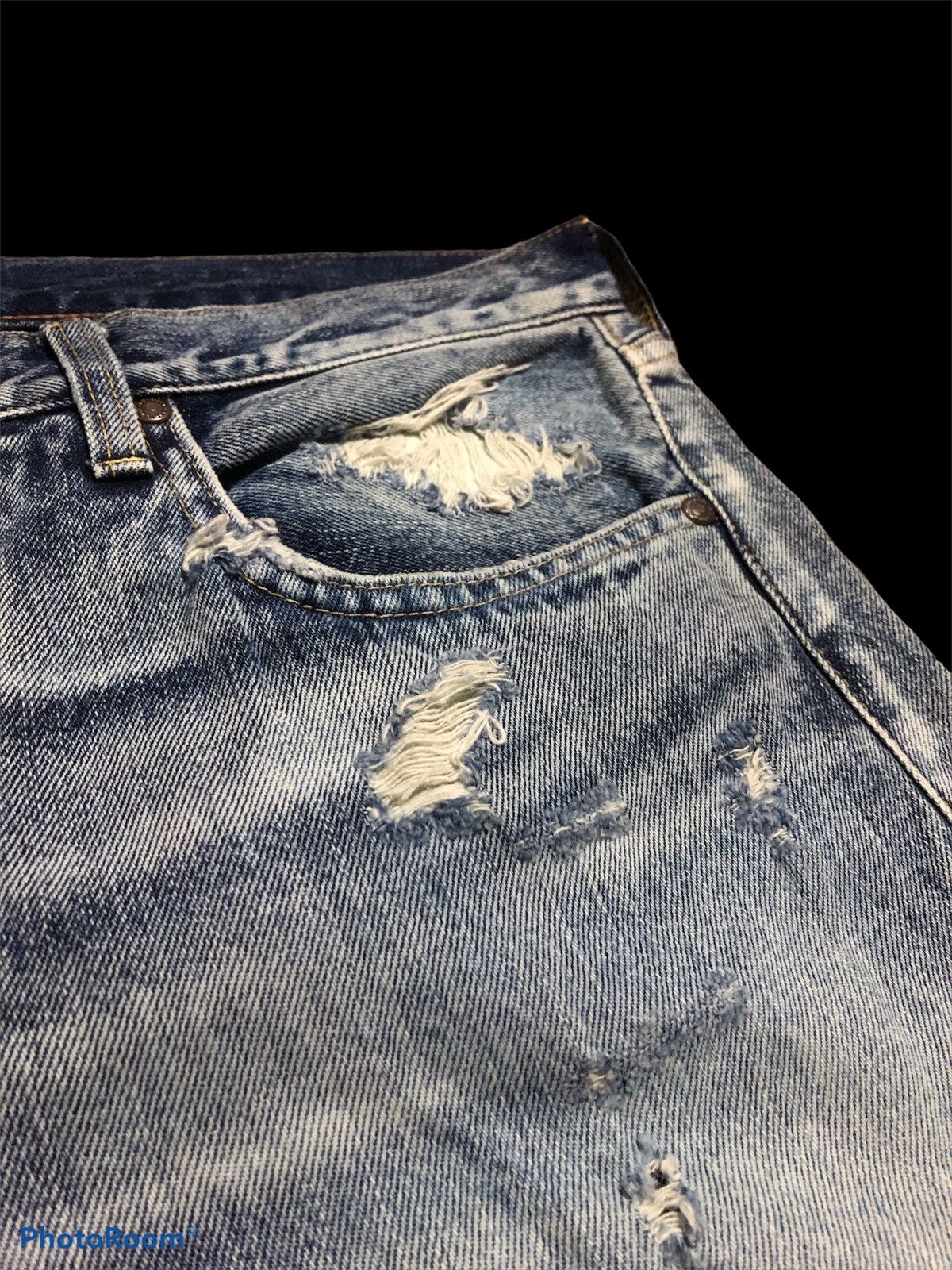 Other DAMAGED⚡️⚡️RNA INC DISTRESSED WASHED BLUE DENIM Size US 32 / EU 48 - 3 Thumbnail