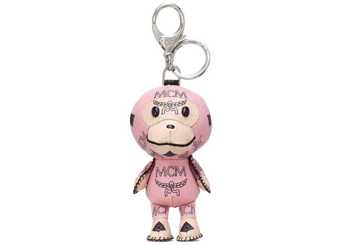 image of Bape x MCM Baby Milo Keychain Pink, Men's