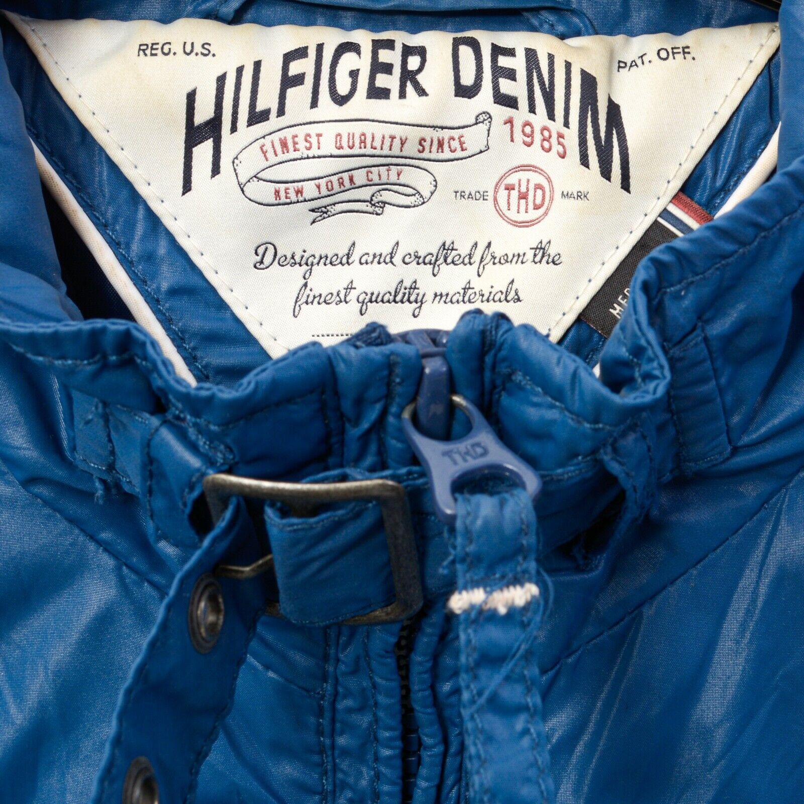 Tommy Hilfiger Denim M Women's Jacket Blue Zip Up Rain Coat Top Nylon Basic Size M / US 6-8 / IT 42-44 - 3 Thumbnail