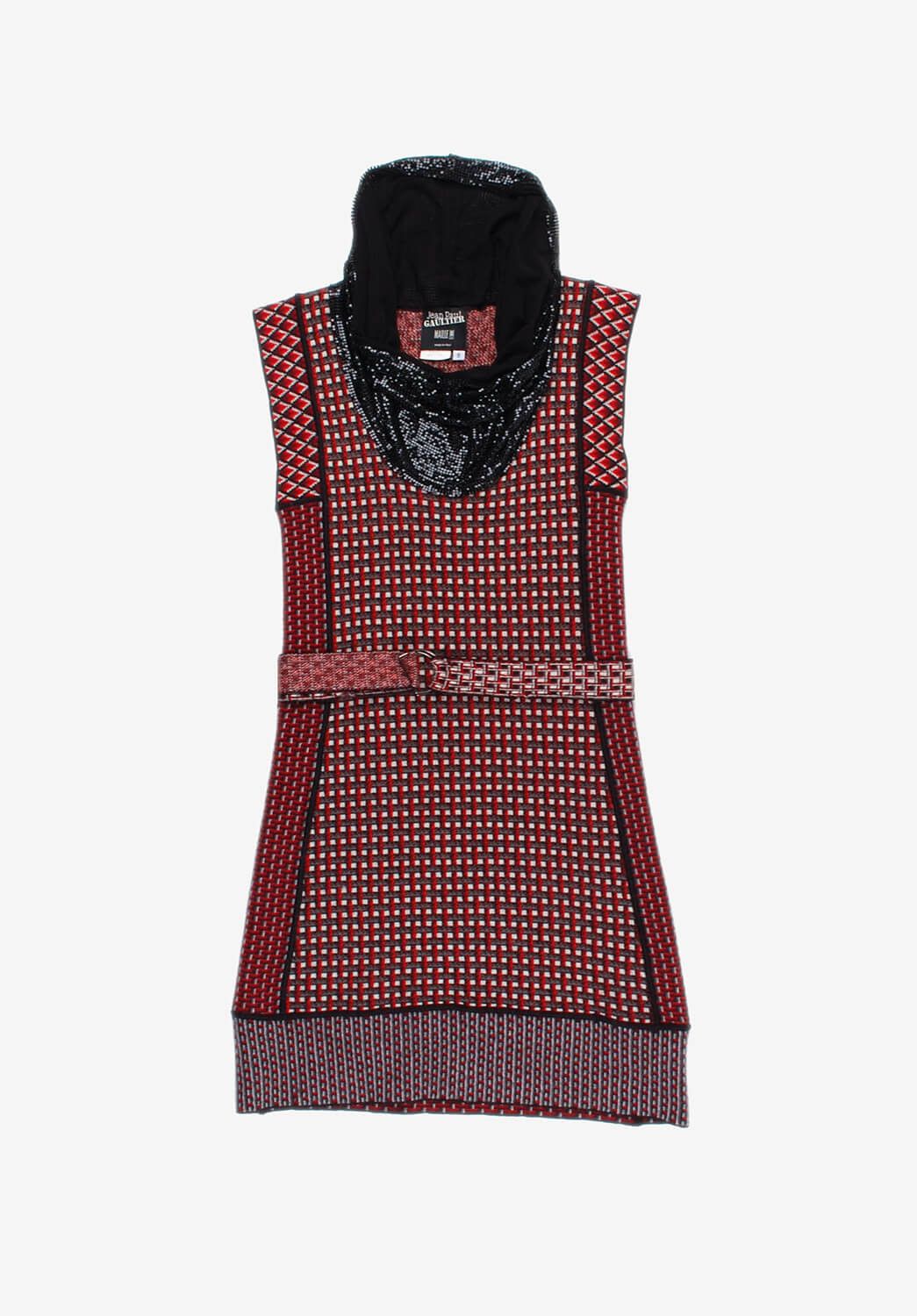 Jean Paul Gaultier Jean Paul Gaultier Maille Stretch Wool Dress Mesh Collar S Size S / US 4 / IT 40 - 1 Thumbnail