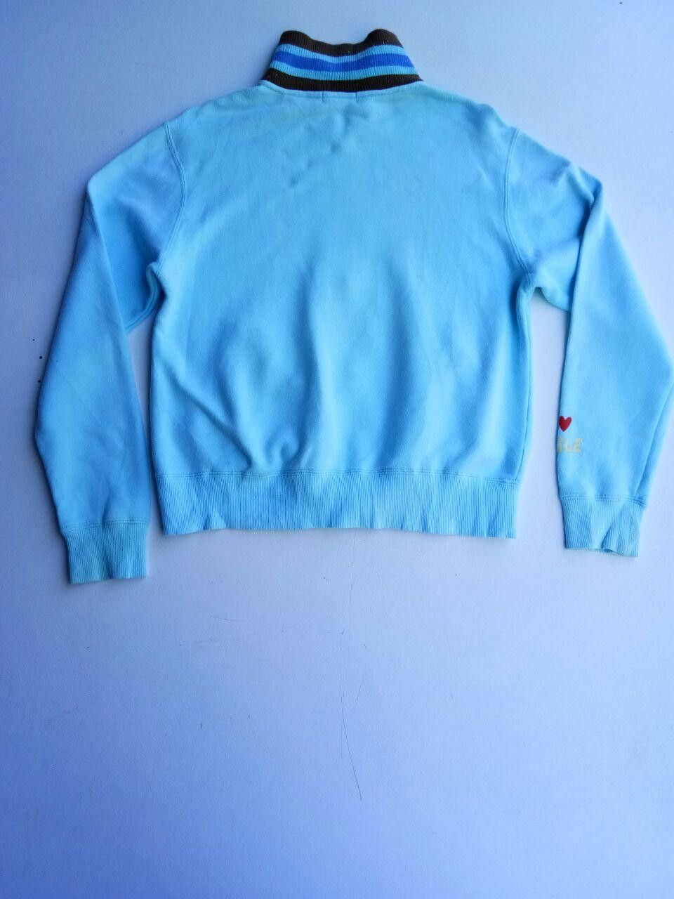 Designer Vintage Angel Blue Zipper Sweatshirt Size US L / EU 52-54 / 3 - 2 Thumbnail