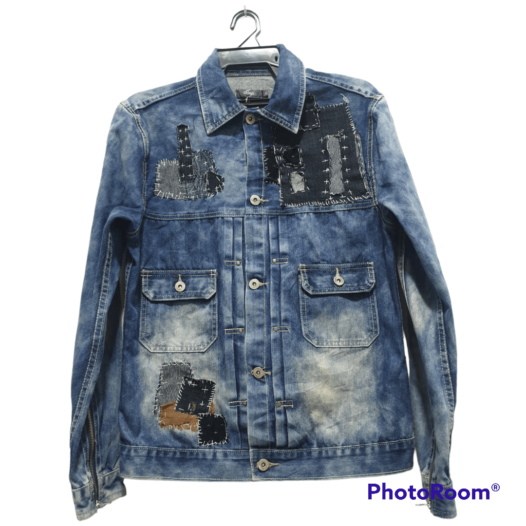 PPFM 💥Imp Stonewash custom shashiko boro denim jacket Size US M / EU 48-50 / 2 - 1 Thumbnail