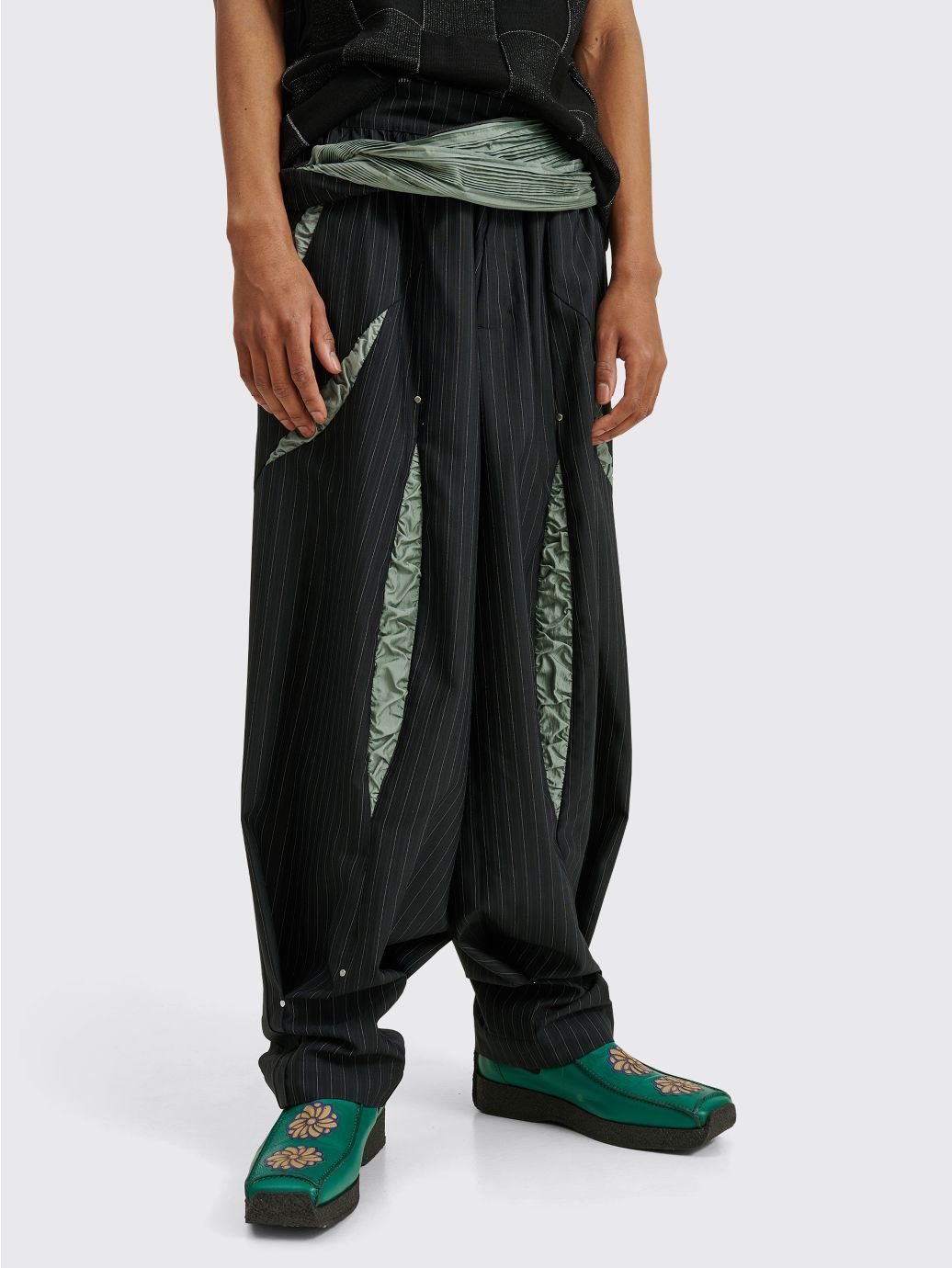Kiko Kostadinov Anthonis Gathered Trousers in Navy Pinstripe Size US 36 / EU 52 - 4 Thumbnail