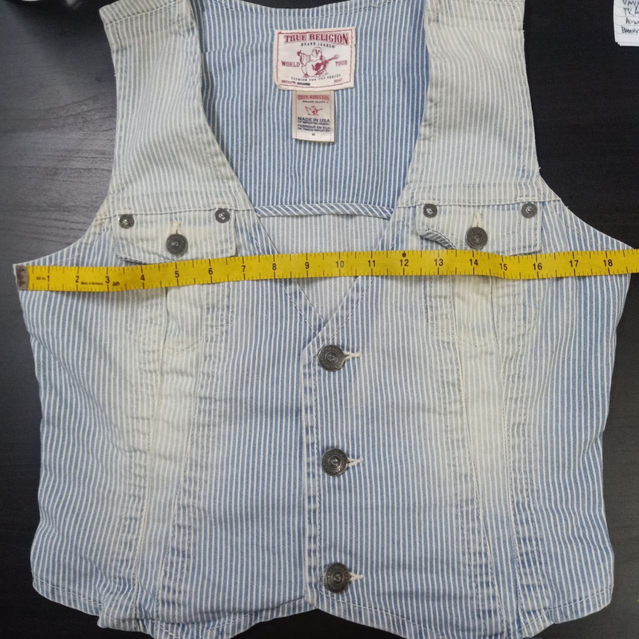 True Religion × Vintage Vintage True Religion Denim Vest Faded Size M / US 6-8 / IT 42-44 - 9 Thumbnail