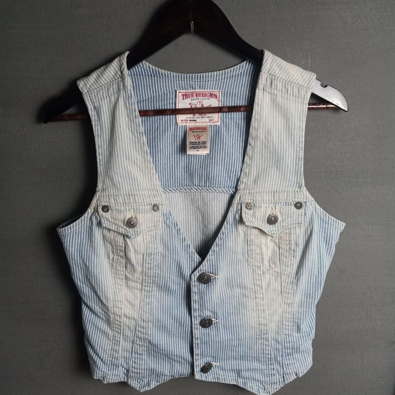 True Religion × Vintage Vintage True Religion Denim Vest Faded Size M / US 6-8 / IT 42-44 - 1 Thumbnail