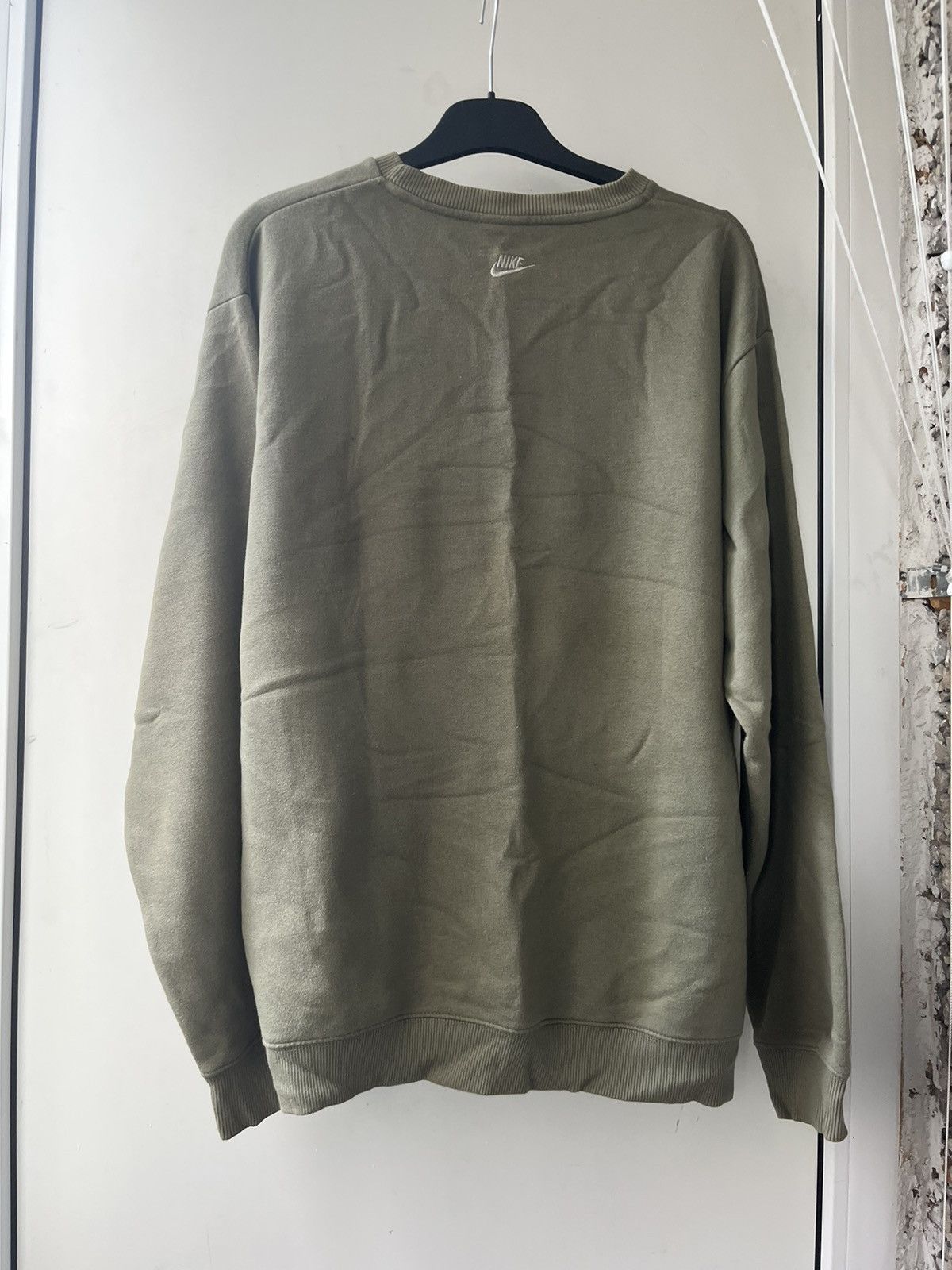 Nike × Vintage Vintage Nike Sweatshirt Khaki Swoosh Y2K Size L Size US L / EU 52-54 / 3 - 3 Thumbnail