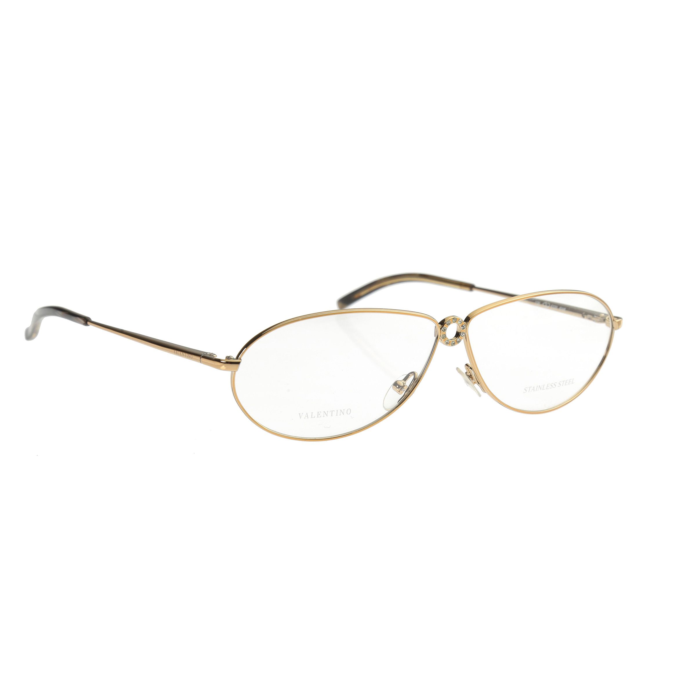 Valentino Valentino '90s Crystals Gold Aviator Frames Glasses Size ONE SIZE - 2 Thumbnail