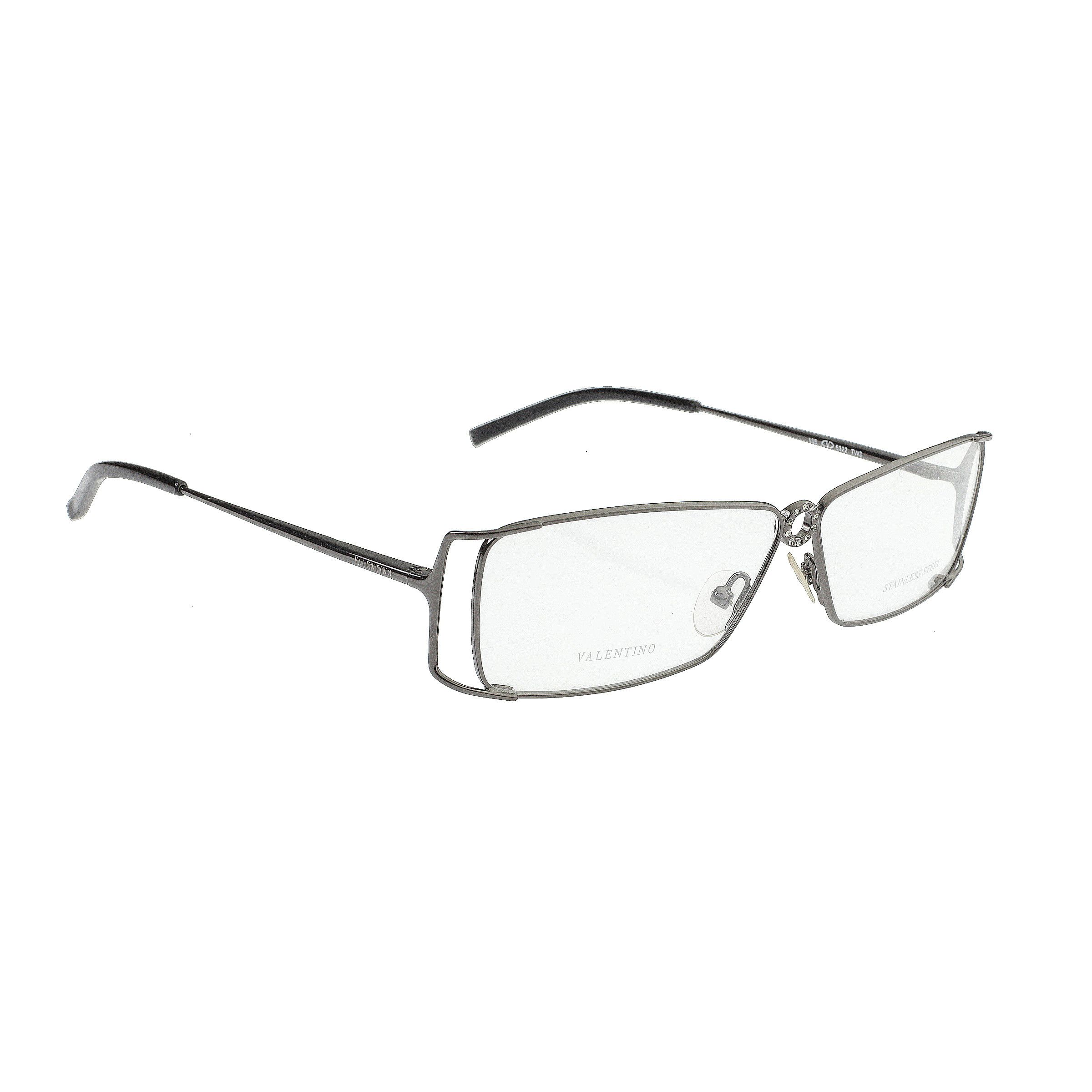 Valentino Valentino '90s Crystal Black Rectangular Frame Glasses Size ONE SIZE - 2 Thumbnail