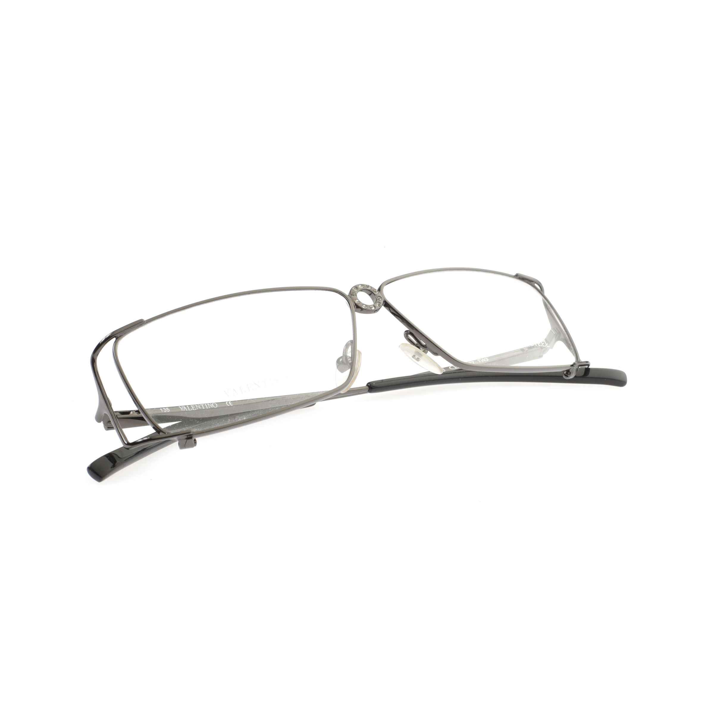 Valentino Valentino '90s Crystal Black Rectangular Frame Glasses Size ONE SIZE - 3 Thumbnail