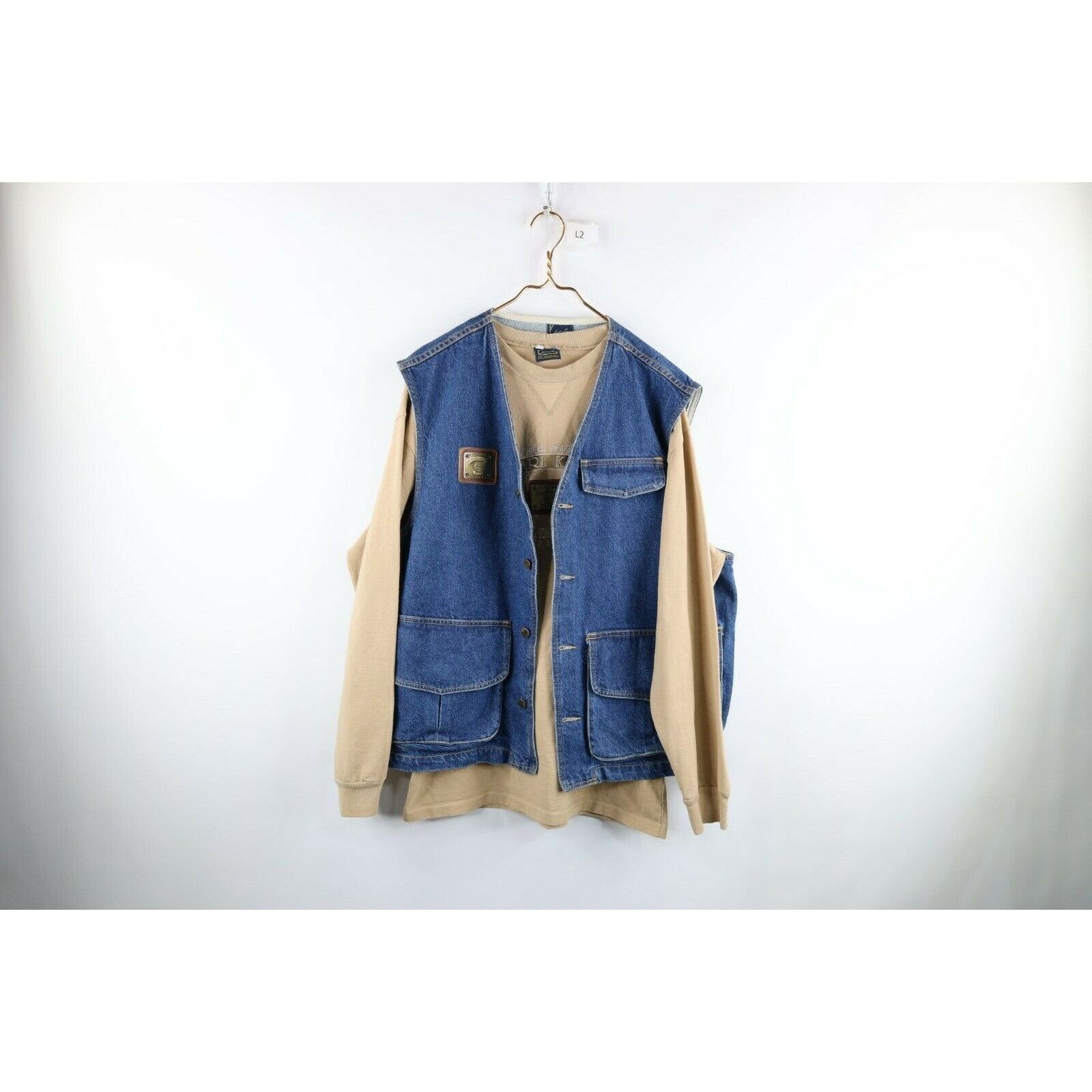 Ensemble Chemise + Pantalon Baggy Vintage Karl Kani Années 90 - Taille L - Denim Violet