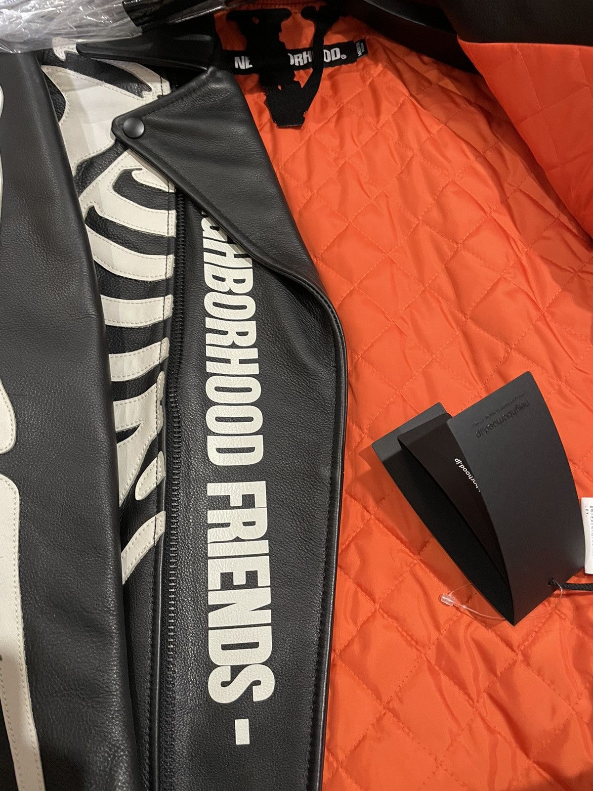 neighborhood vlone lether jacket