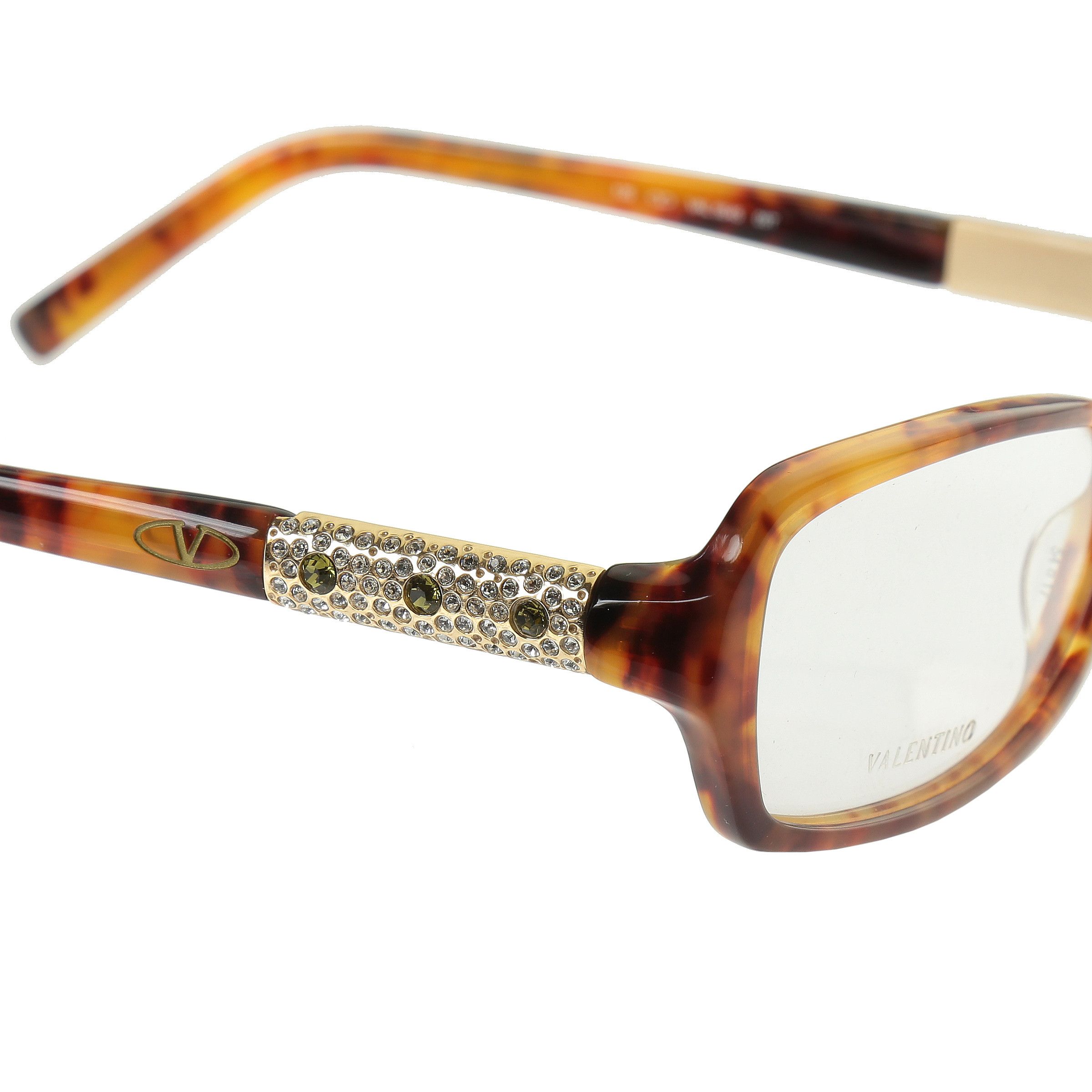 image of Archival Clothing x Valentino Crystal Havana Brown Plastic Glasses, Men's