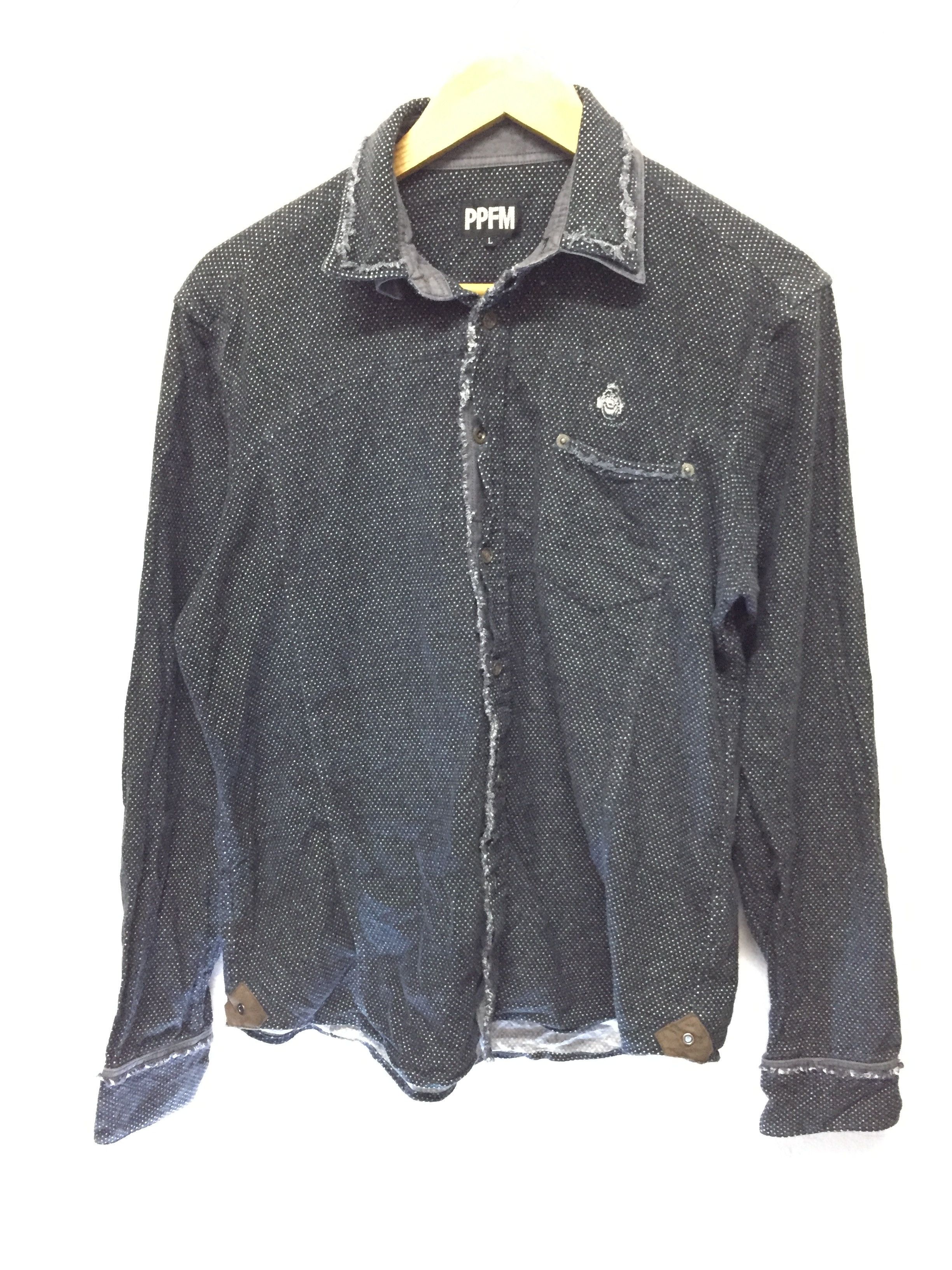 PPFM PPFM velour fringe polka dot shirt Size US M / EU 48-50 / 2 - 2 Thumbnail