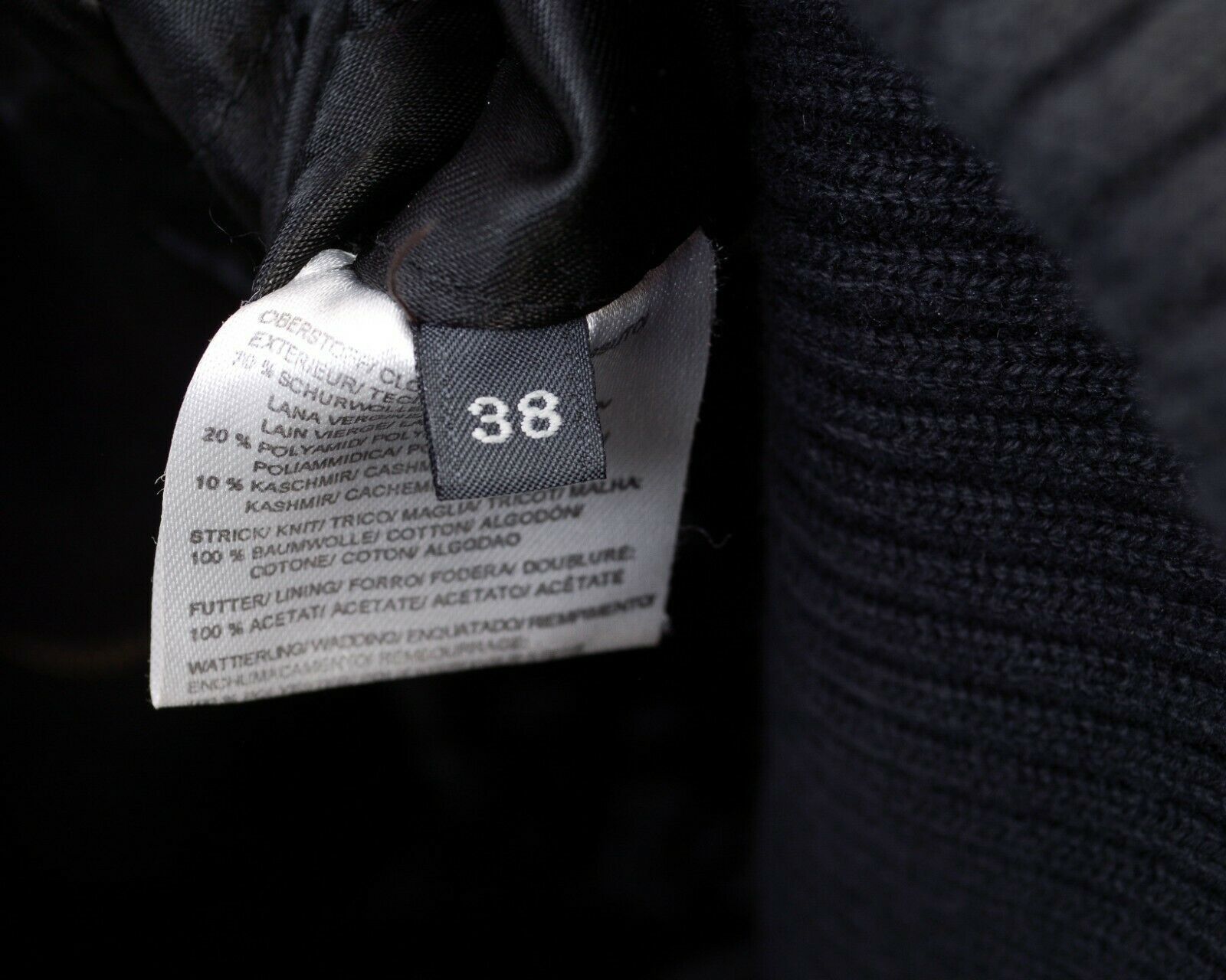 Marc O'Polo Virgin Wool Coat EU 38 Jacket Black Zip Up Overcoat Knit Size M / US 6-8 / IT 42-44 - 6 Thumbnail