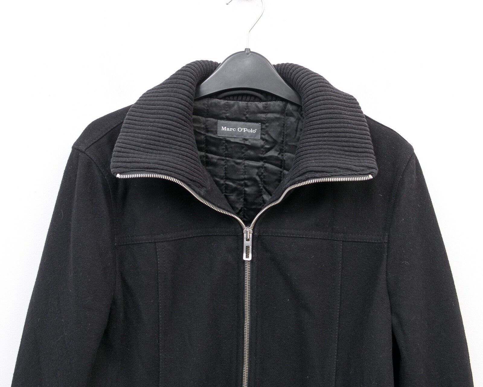 Marc O'Polo Virgin Wool Coat EU 38 Jacket Black Zip Up Overcoat Knit Size M / US 6-8 / IT 42-44 - 3 Thumbnail