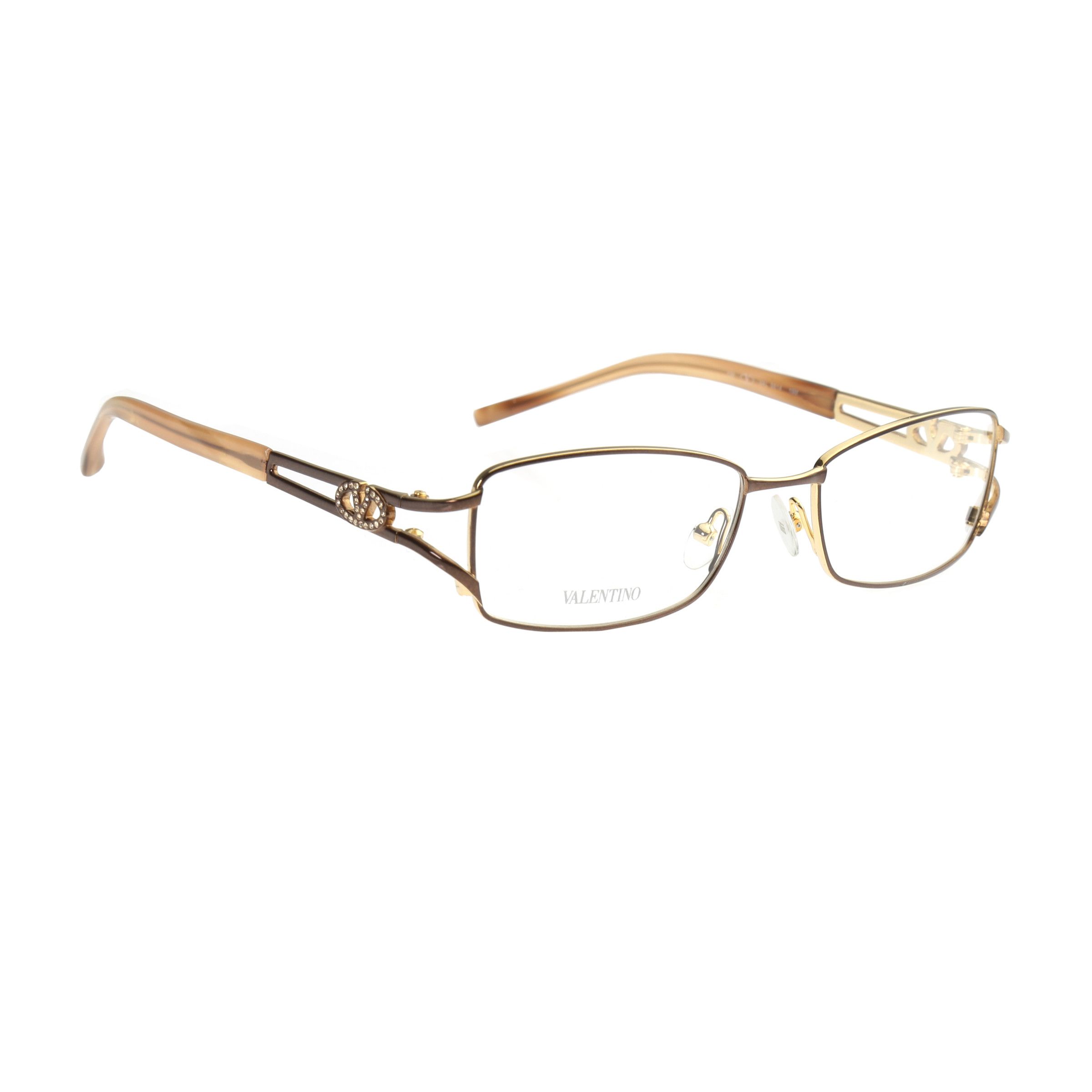 Valentino × Vintage Valentino '90s Crystal Signature Rectangular Frame Glasses Size ONE SIZE - 1 Thumbnail