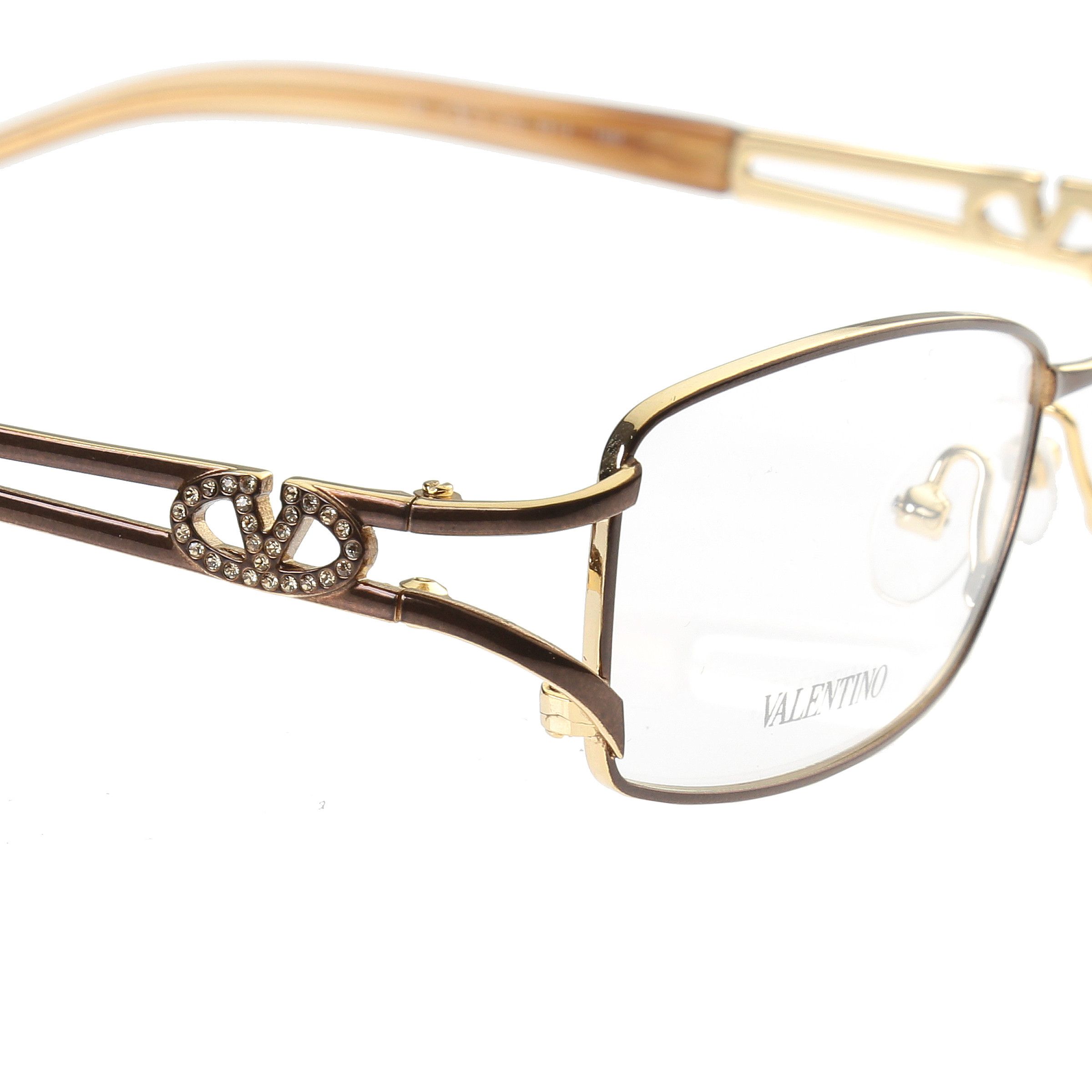 Valentino × Vintage Valentino '90s Crystal Signature Rectangular Frame Glasses Size ONE SIZE - 3 Thumbnail