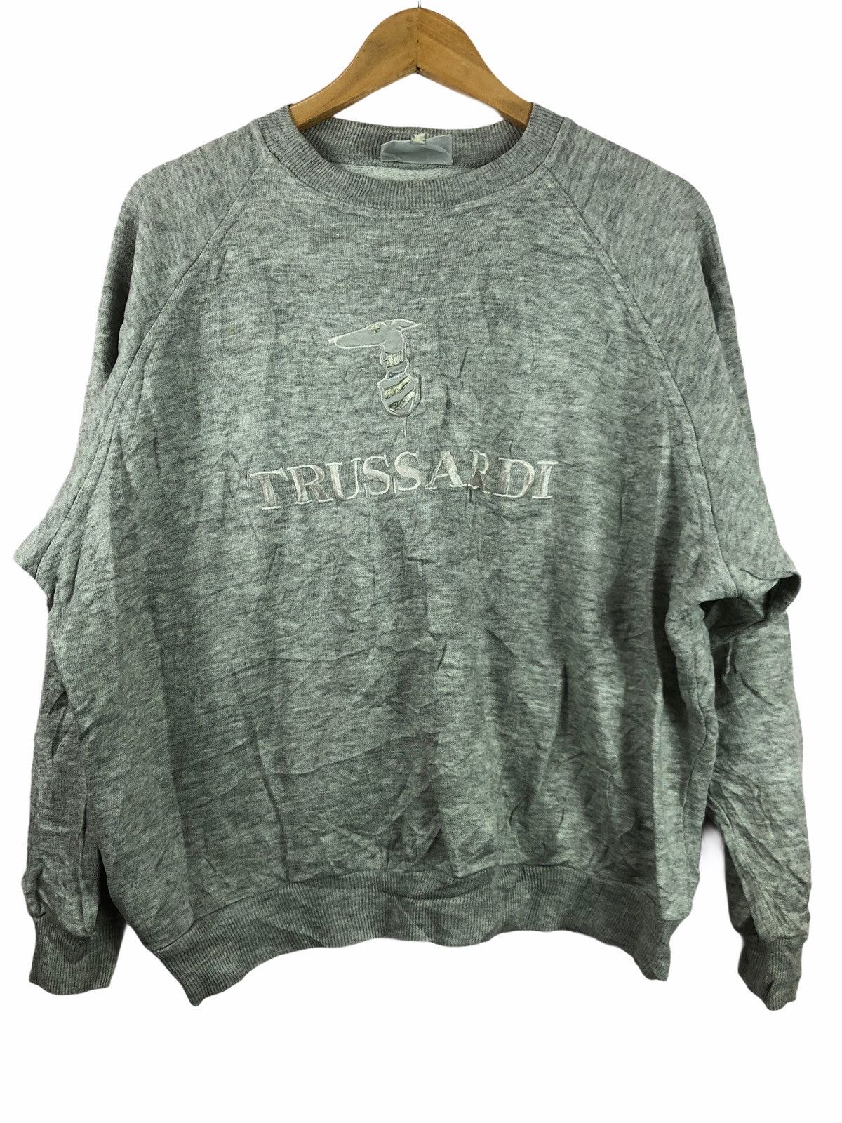 Trussardi VINTAGE TRUSSARDI LONG SLEEVE GREY SWEATSHIRT Size US M / EU 48-50 / 2 - 1 Thumbnail