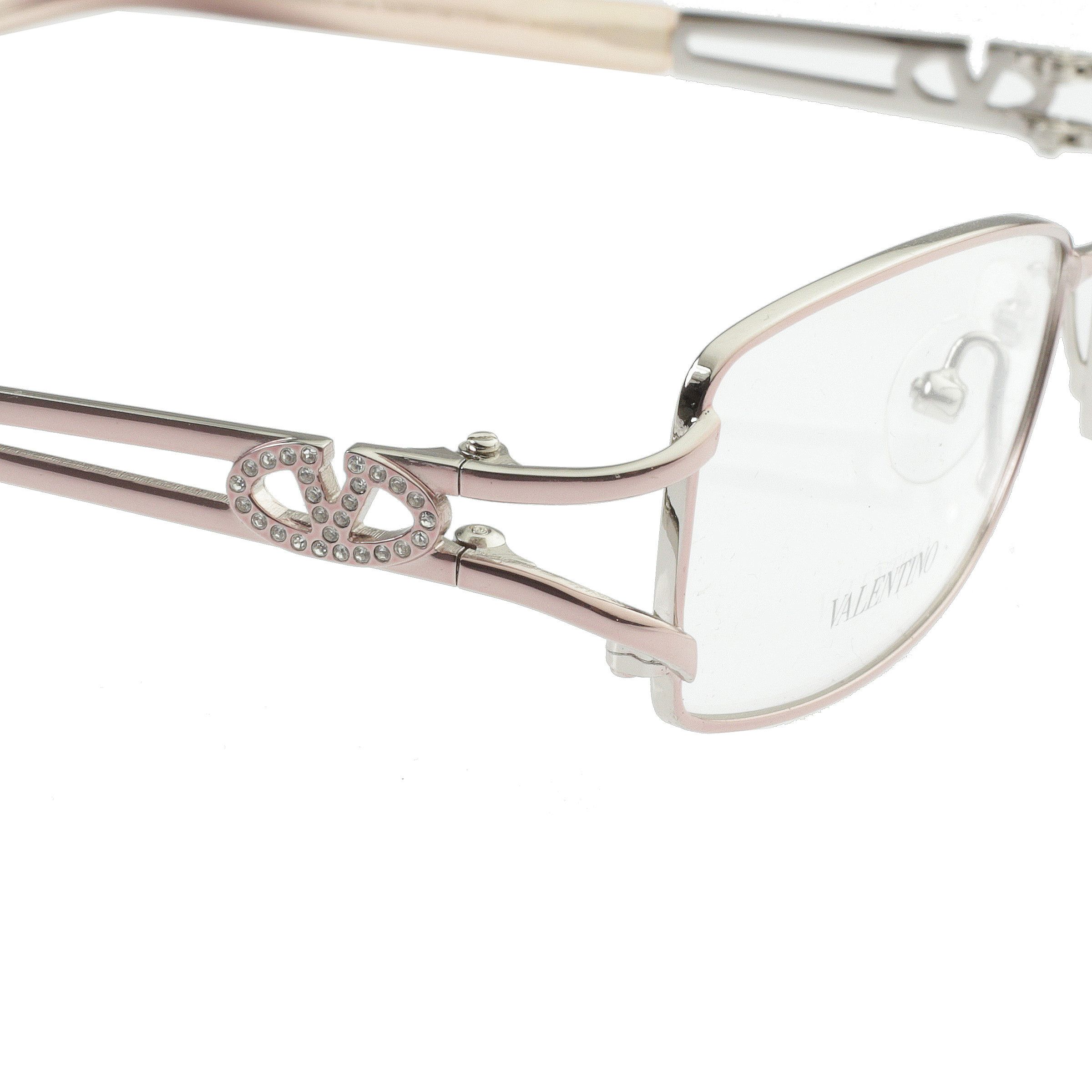 Valentino × Vintage Valentino '90s Crystal Signature Baby Pink Frame Glasses Size ONE SIZE - 2 Thumbnail