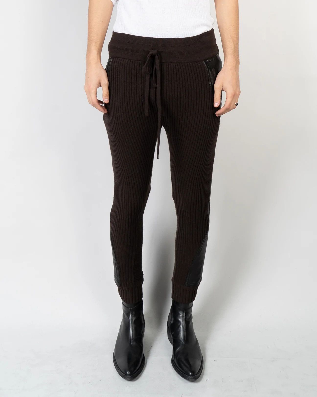 Haider Ackermann FW17 Brown Leather Patched Lounge Trousers Size US 30 / EU 46 - 1 Thumbnail