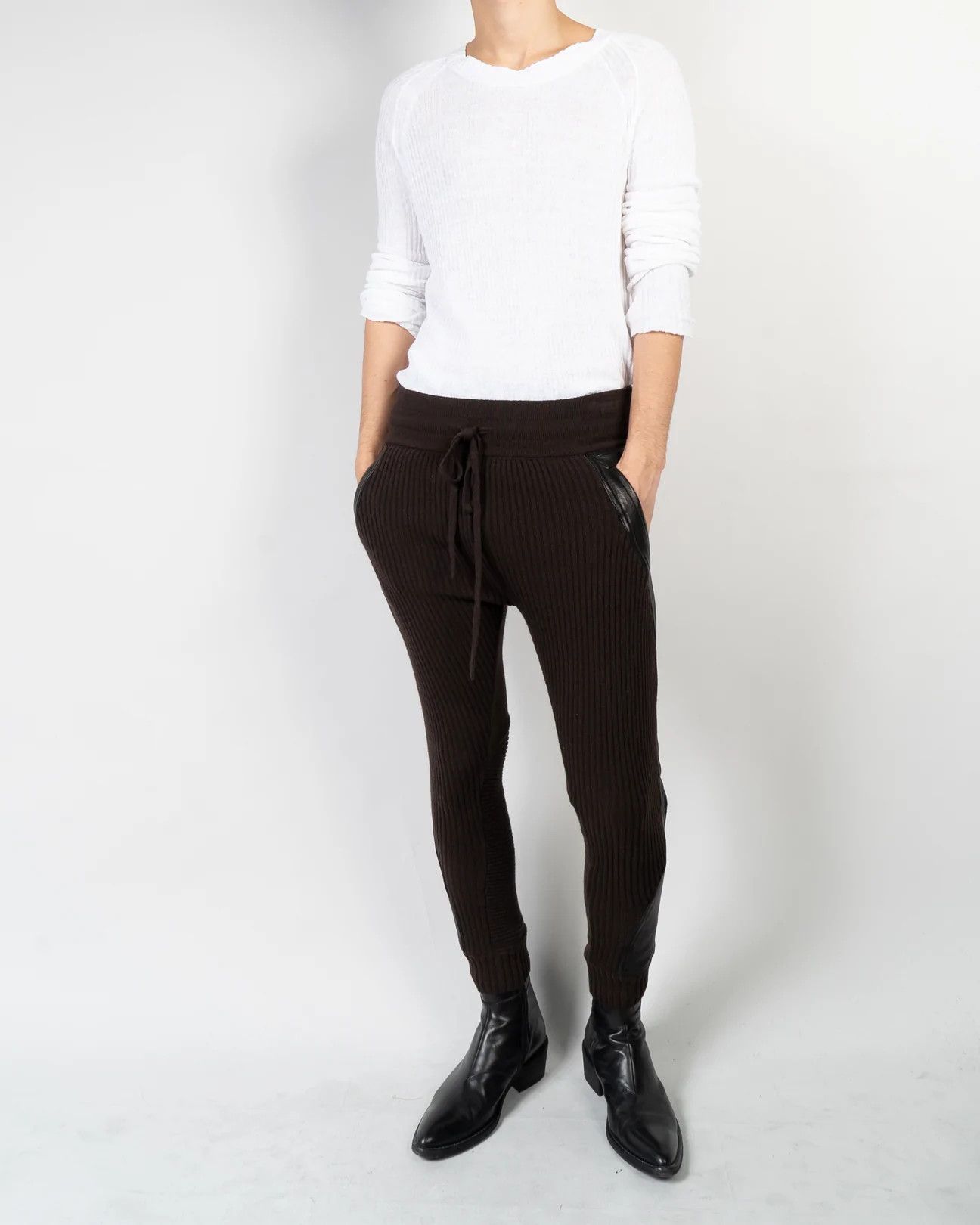 Haider Ackermann FW17 Brown Leather Patched Lounge Trousers Size US 30 / EU 46 - 4 Thumbnail