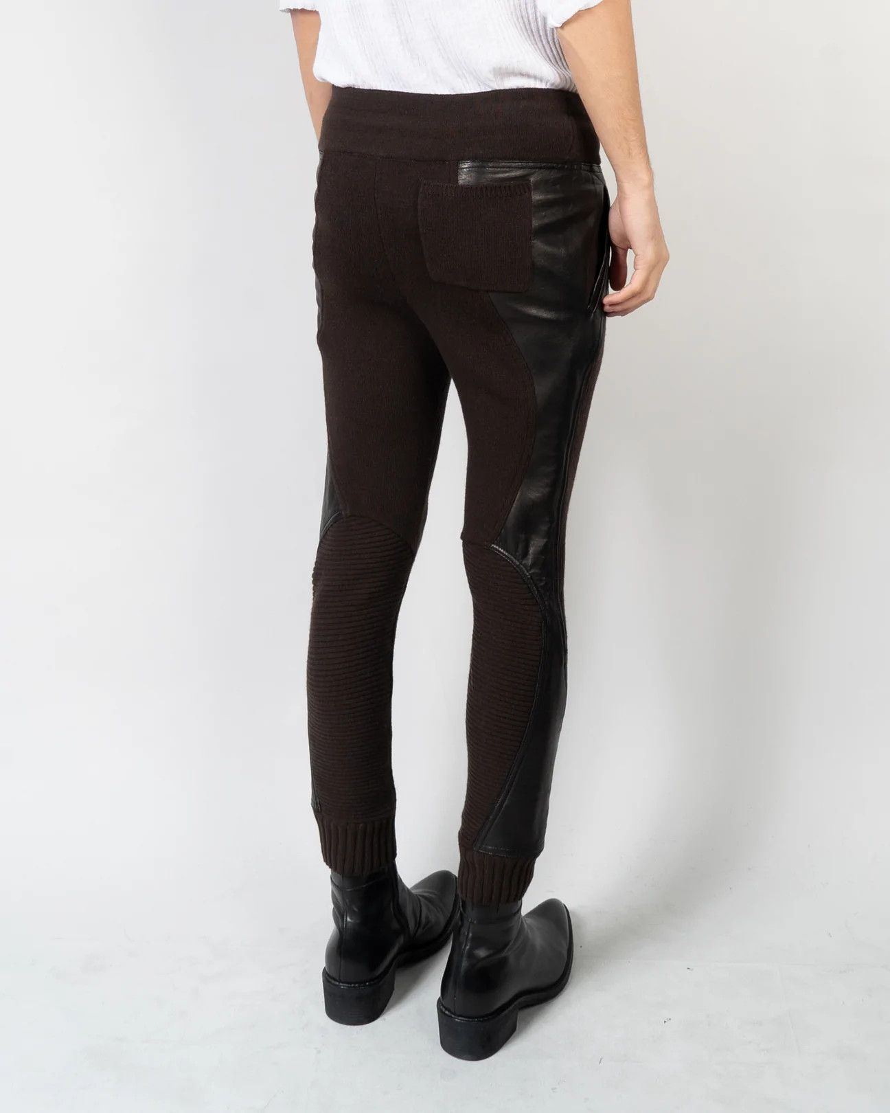 Haider Ackermann FW17 Brown Leather Patched Lounge Trousers Size US 30 / EU 46 - 3 Thumbnail