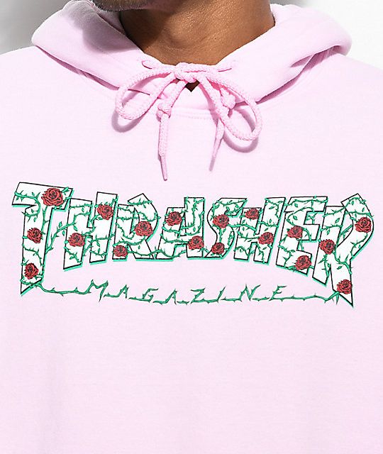 Thrasher roses pink hoodie Grailed