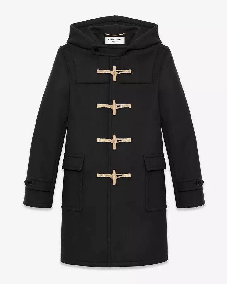 image of Saint Laurent Paris Fw14 Duffle Coat in Black, Men's (Size Medium)