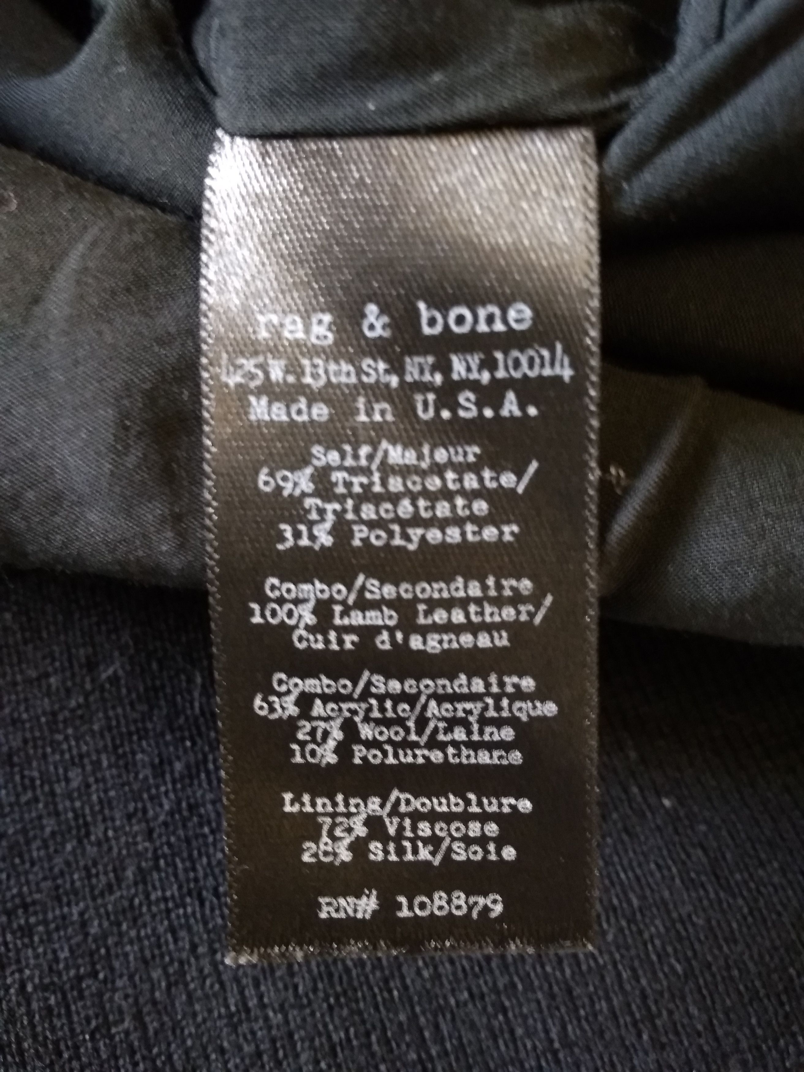 Rag & Bone × Vintage Rag & Bone WMN VINTAGE Bomber Jacket leather sleeve Size L / US 10 / IT 46 - 5 Thumbnail