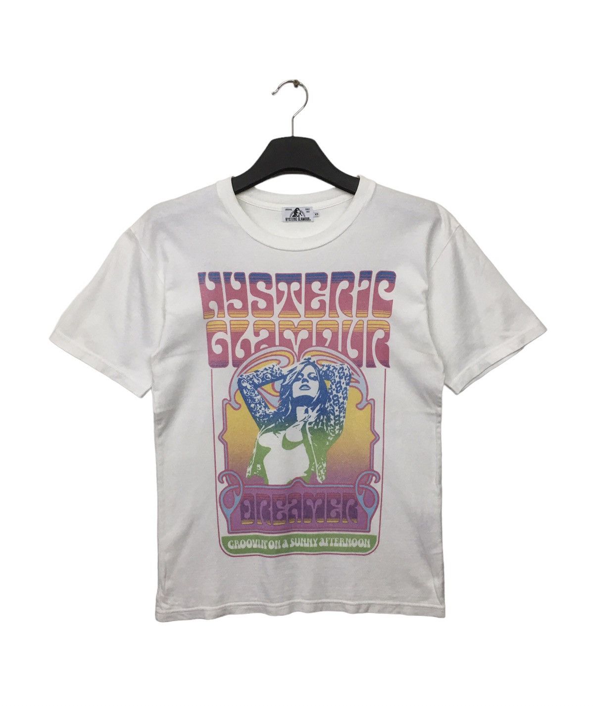 RARE HYSTERIC GLAMOUR MULTICOLOR LOGO T SHIRT WHITR COLOR