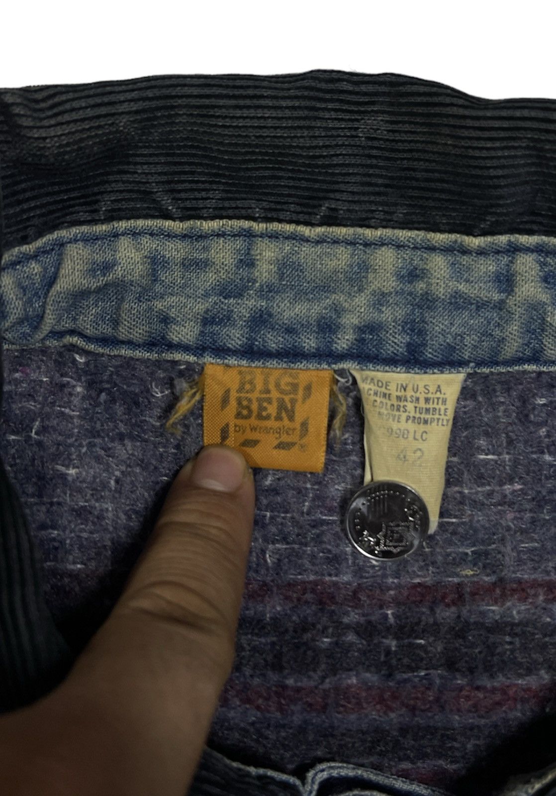 Vintage × Wrangler VINTAGE WRANGLER ‘BIG BEN’ CHORE JACKET DISTRESSED Size US L / EU 52-54 / 3 - 5 Thumbnail