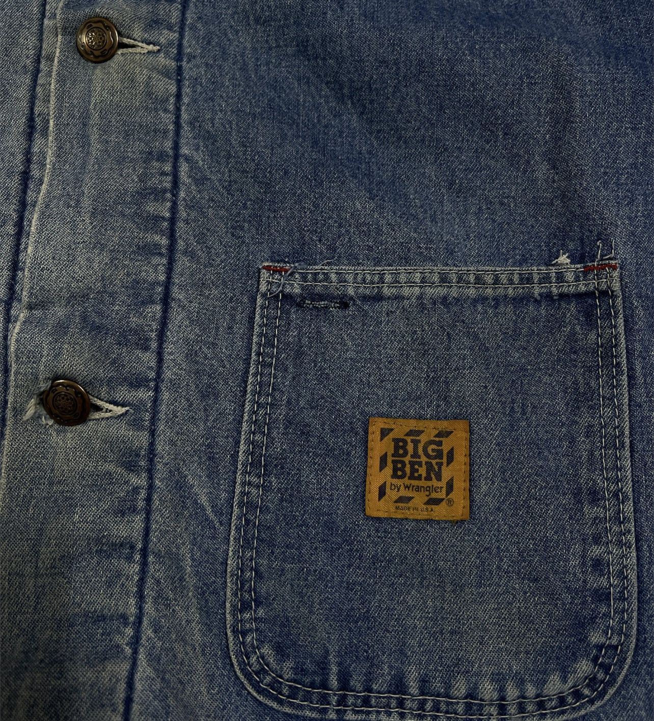 Vintage × Wrangler VINTAGE WRANGLER ‘BIG BEN’ CHORE JACKET DISTRESSED Size US L / EU 52-54 / 3 - 4 Thumbnail