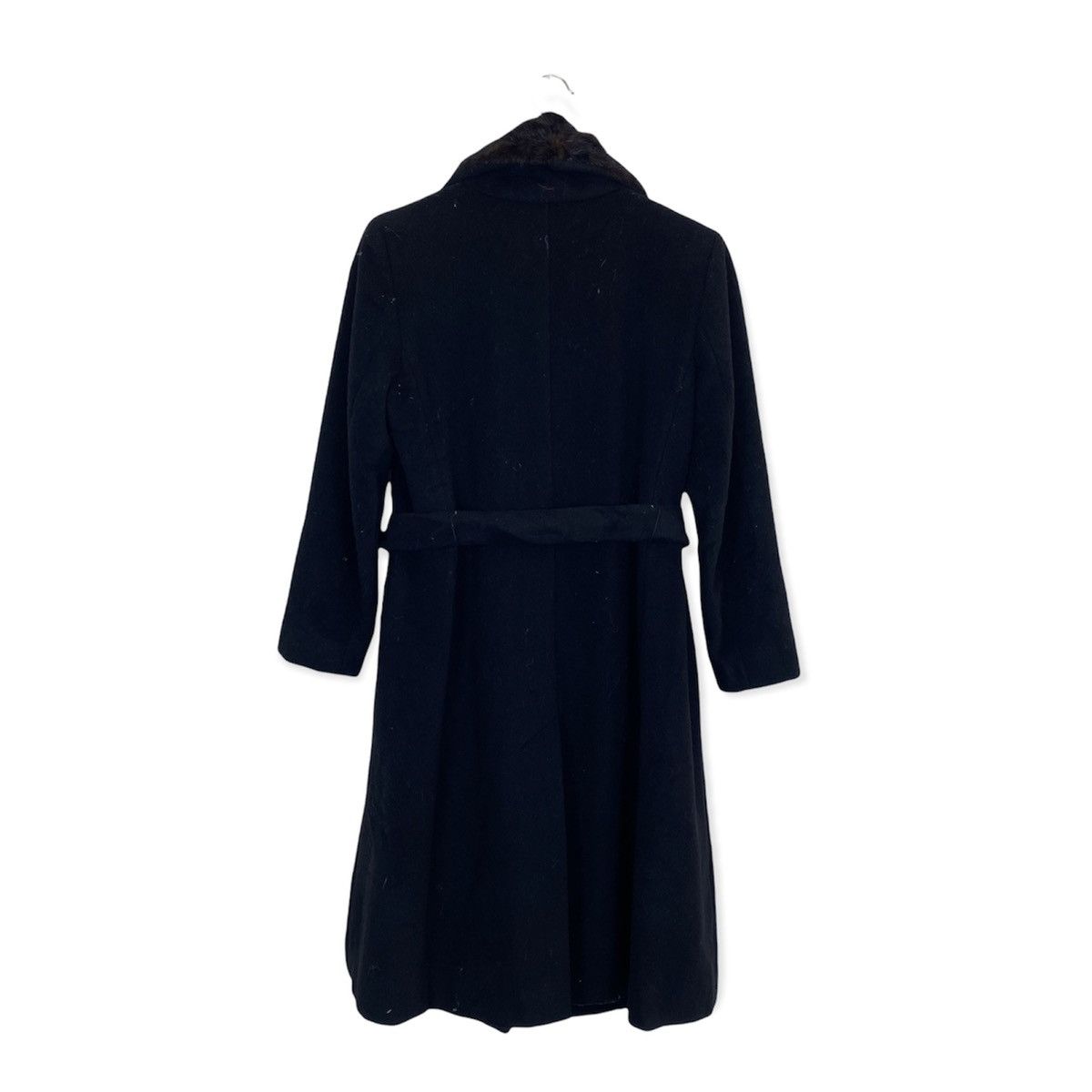 Designer × Max Mara MAX MARA MINK FUR COLLAR WOOL LONG JACKET Size US M / EU 48-50 / 2 - 2 Thumbnail