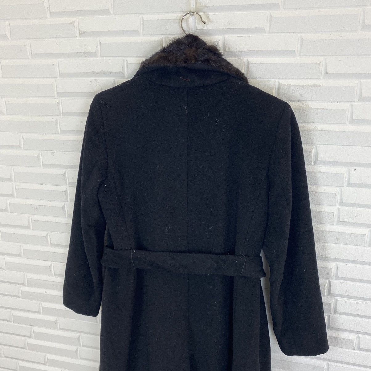 Designer × Max Mara MAX MARA MINK FUR COLLAR WOOL LONG JACKET Size US M / EU 48-50 / 2 - 8 Thumbnail