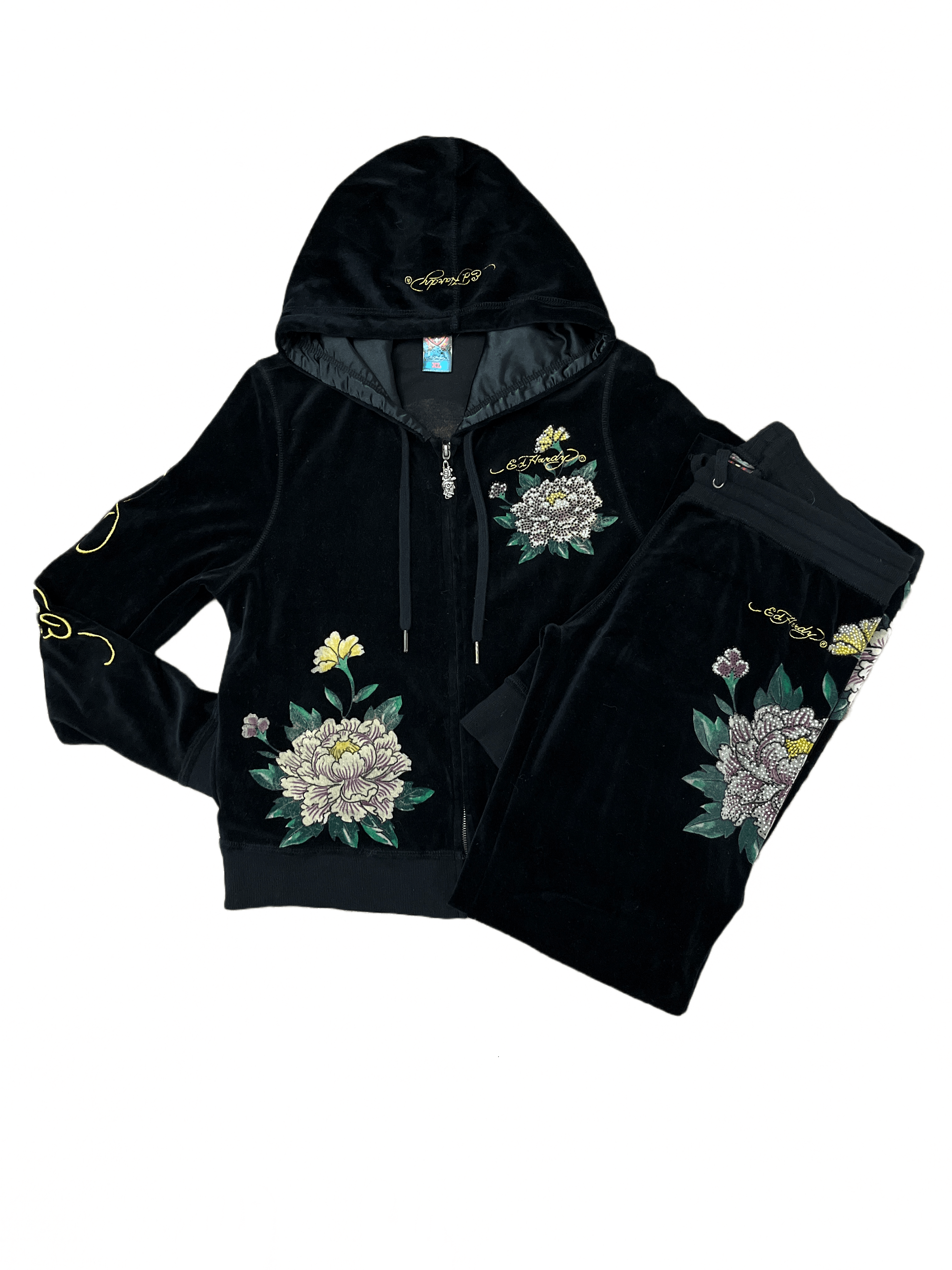 Ed Hardy Vtg Y2K Ed Hardy Geisha KISS OF DEATH Velour