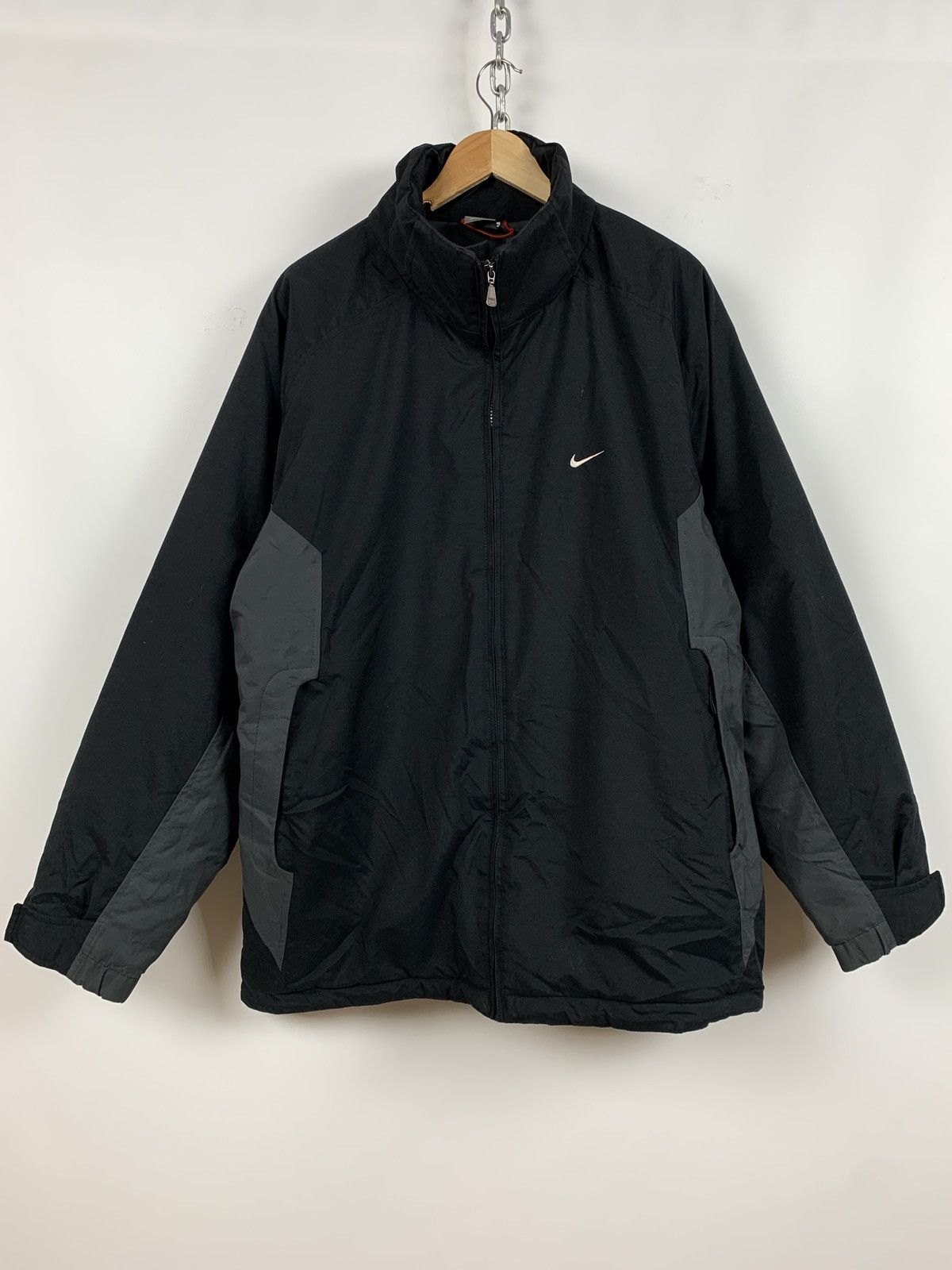 Nike Vintage Nike Double Swoosh Black Jacket Size US XL / EU 56 / 4 - 2 Thumbnail