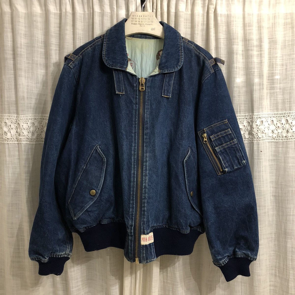 Pink House Rare Pink House denim bomber jacket | Grailed