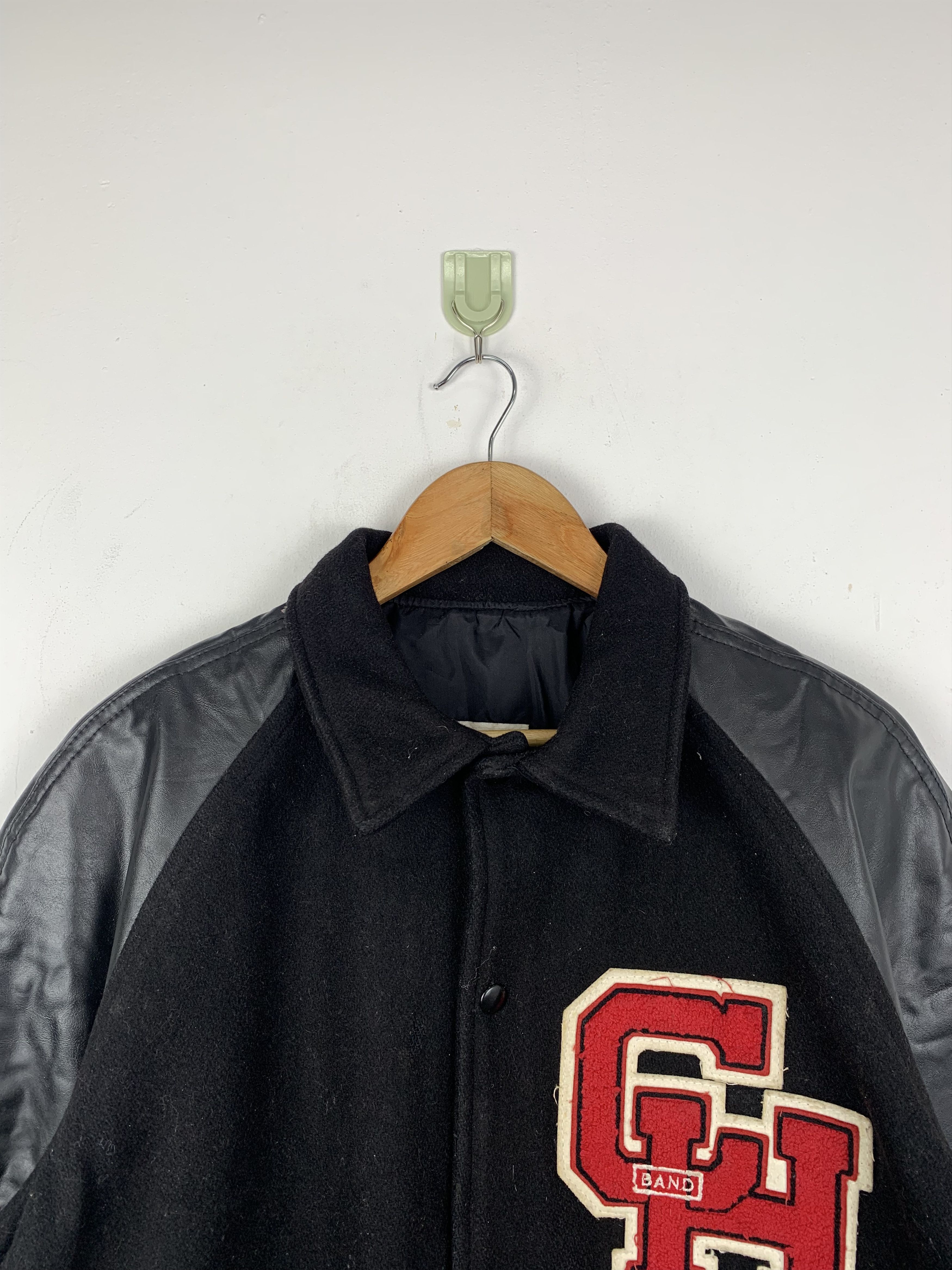 Japanese Brand Vintage 90s Cranbarry Sleeve Leather Varsity Jacket V0510 Size US M / EU 48-50 / 2 - 2 Thumbnail