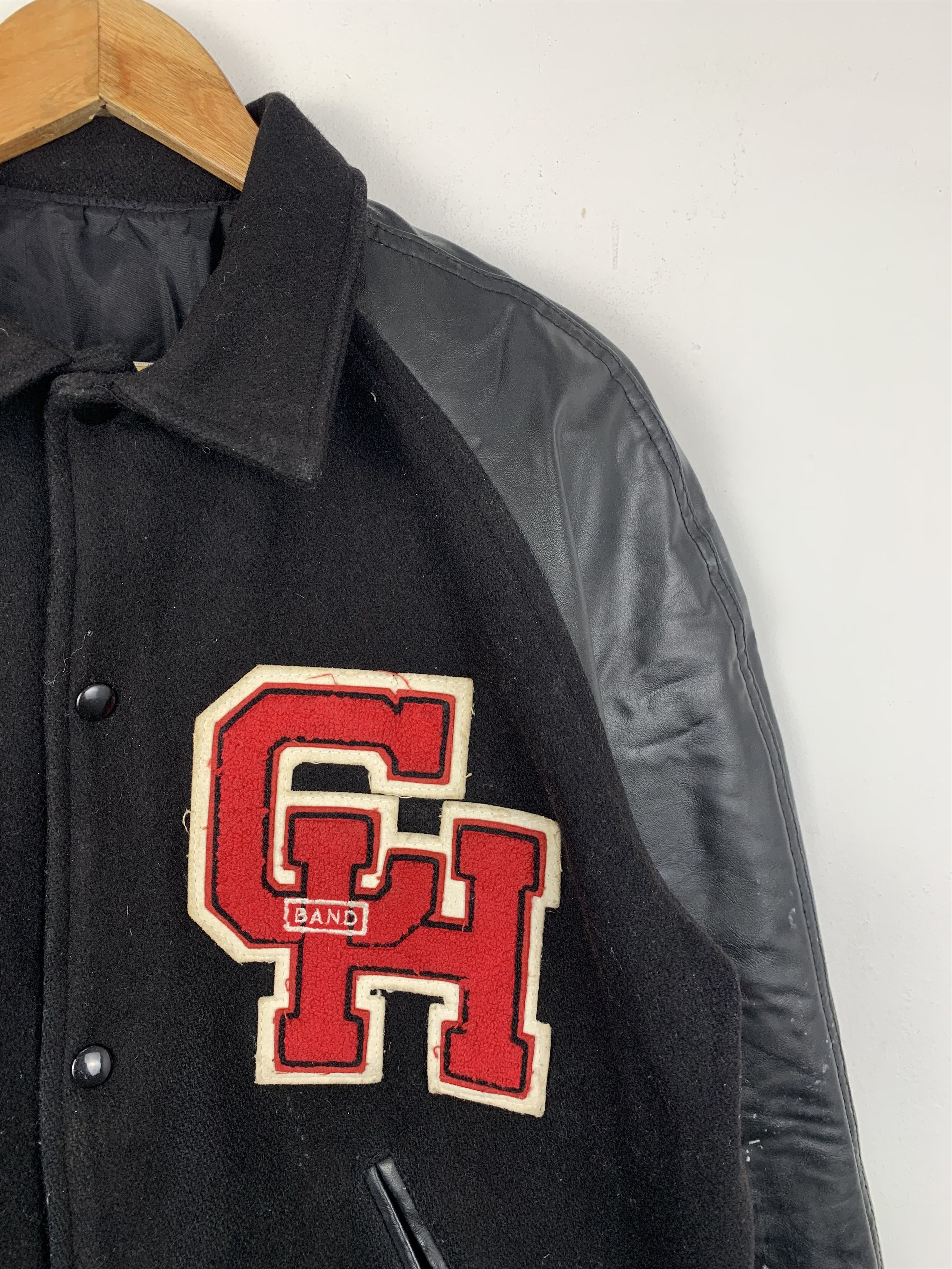 Japanese Brand Vintage 90s Cranbarry Sleeve Leather Varsity Jacket V0510 Size US M / EU 48-50 / 2 - 7 Thumbnail