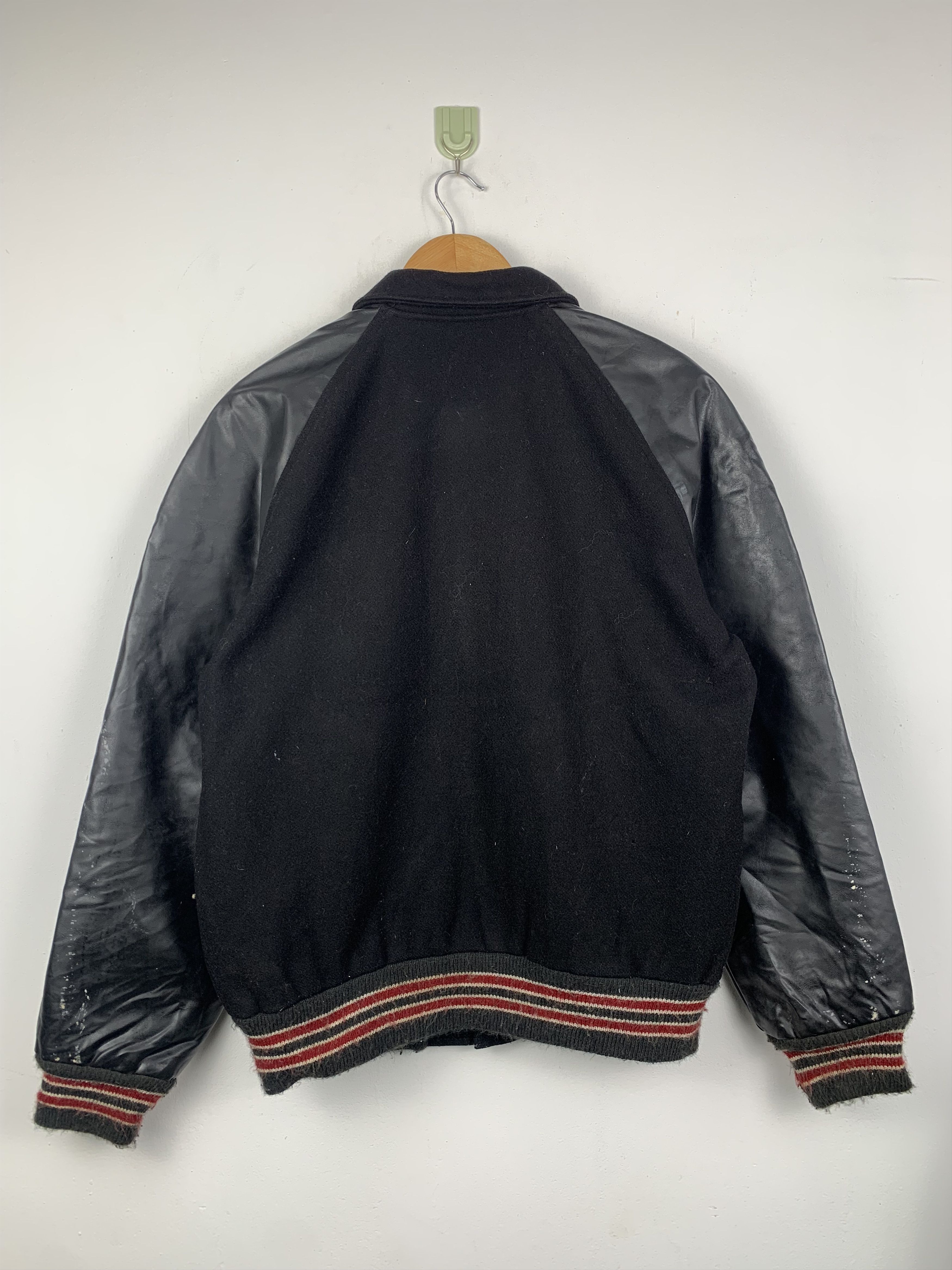 Japanese Brand Vintage 90s Cranbarry Sleeve Leather Varsity Jacket V0510 Size US M / EU 48-50 / 2 - 3 Thumbnail