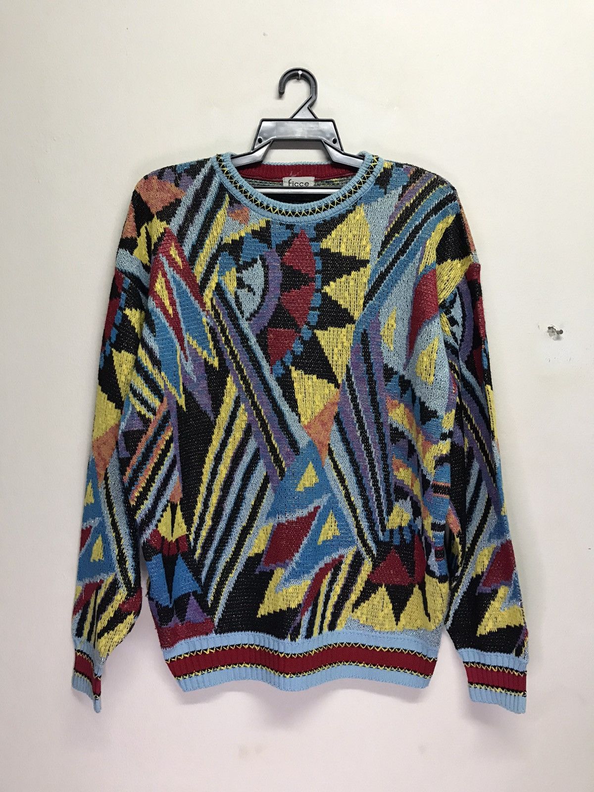 トップス vintage ficce konishgi HAND knit Ficce YOSHIYUKI KONISHI HAND KNIT Vintage Sweater Wool Silk