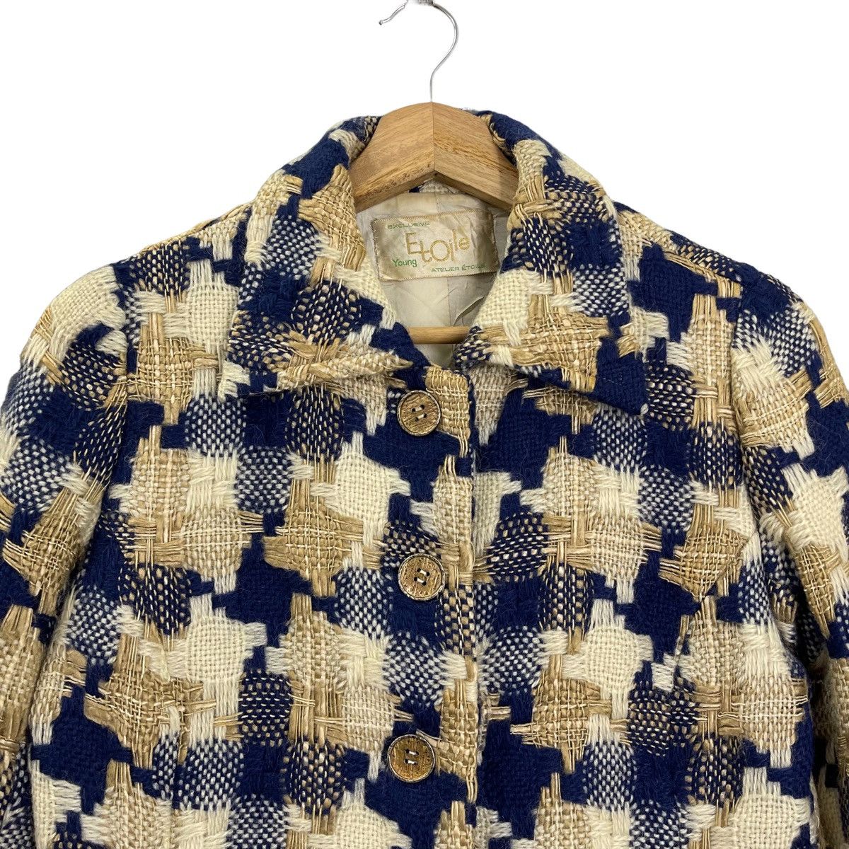 Japanese Brand Vintage Ateuer Etoile Mohair Blend Boucle Knit Blazer Small Size S / US 4 / IT 40 - 4 Thumbnail