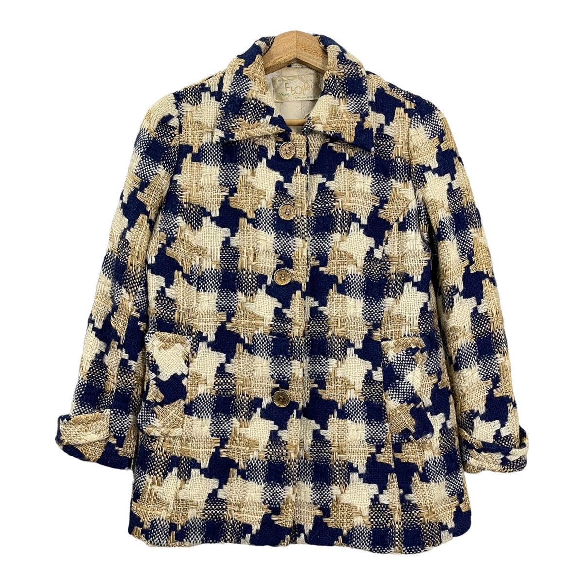 Japanese Brand Vintage Ateuer Etoile Mohair Blend Boucle Knit Blazer Small Size S / US 4 / IT 40 - 1 Thumbnail