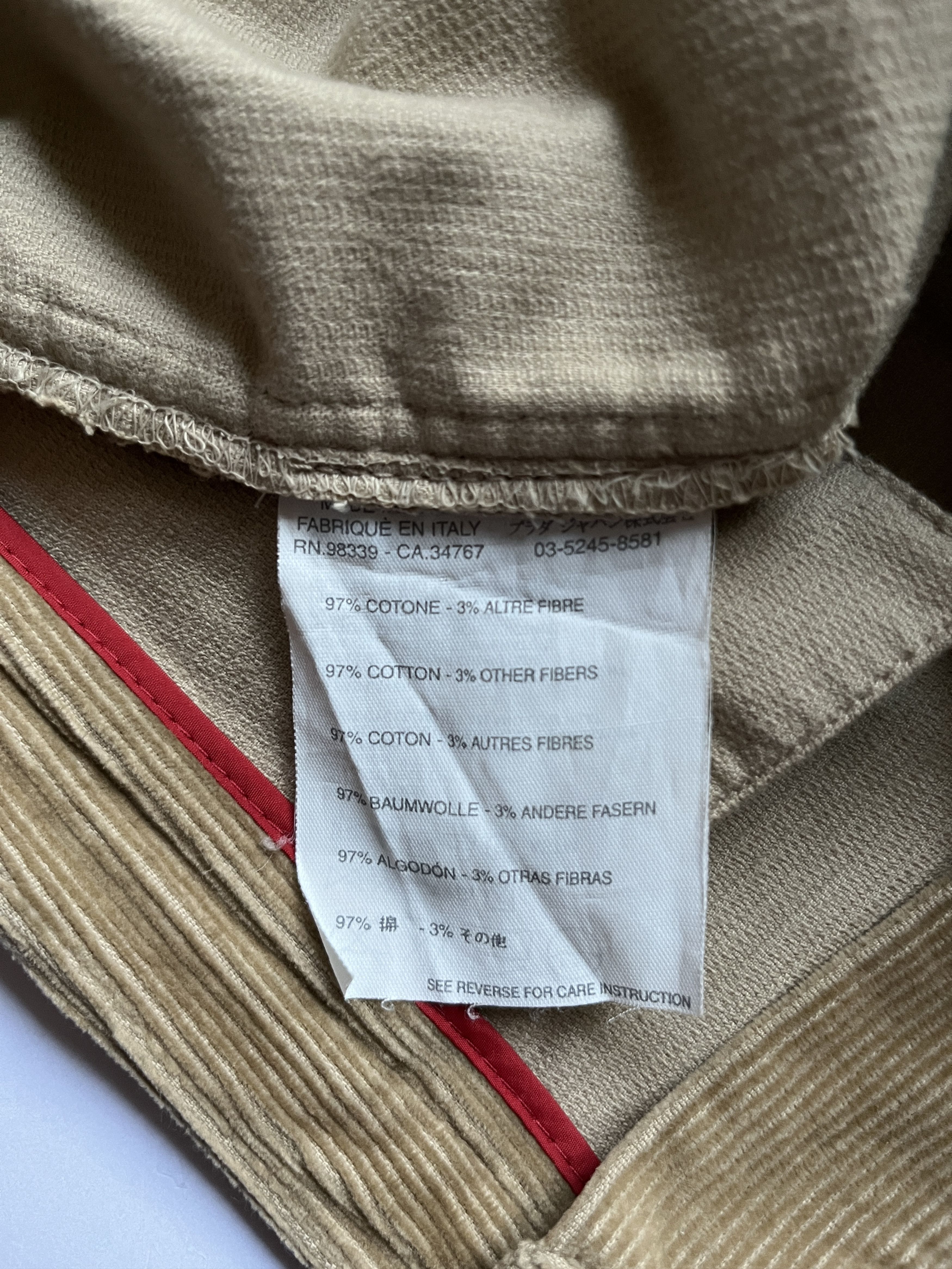 Prada ⚡️QUICK SALE⚡️2001-2004 Prada Sport Beige Corduroy Pants Size 28" / US 6 / IT 42 - 5 Thumbnail