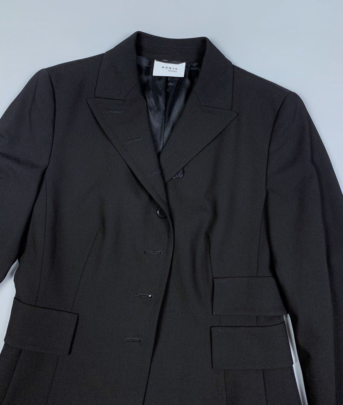 Akris Women's AKRIS Punto Black Wool Button Blazer Jacket Size US6 Size M / US 6-8 / IT 42-44 - 8 Thumbnail