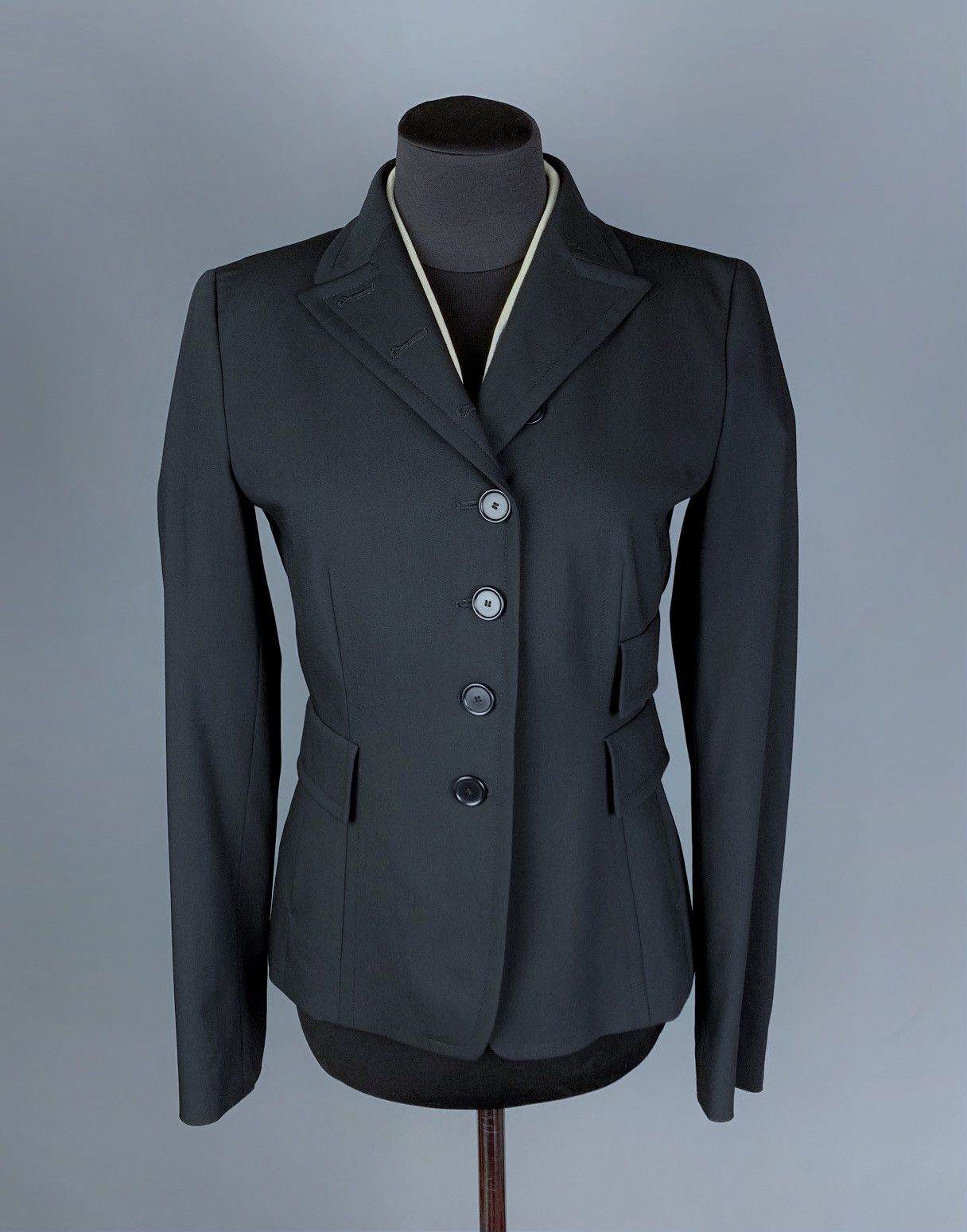 Akris Women's AKRIS Punto Black Wool Button Blazer Jacket Size US6 Size M / US 6-8 / IT 42-44 - 3 Thumbnail