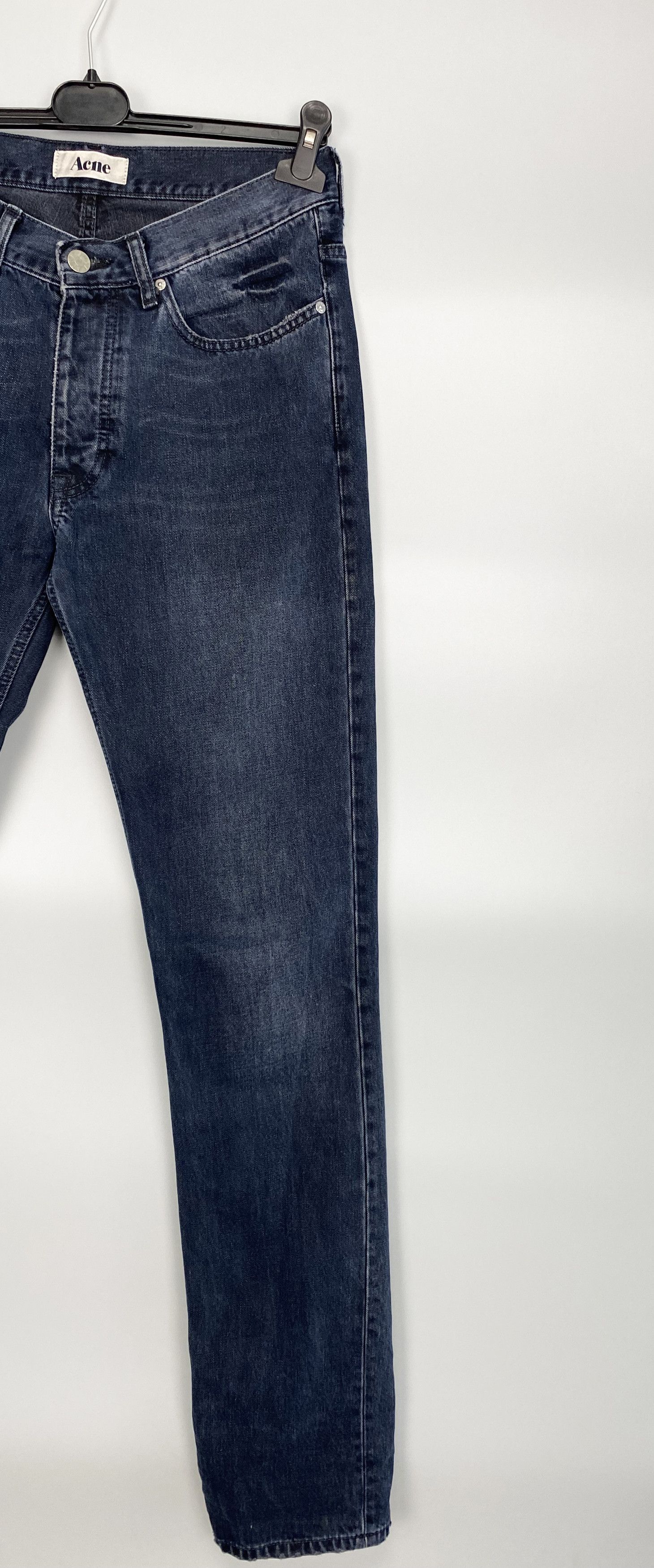 Acne Studios ACNE Roc Lana Blue Denim Jeans Leather Patch W31 L34 Size US 31 - 3 Thumbnail